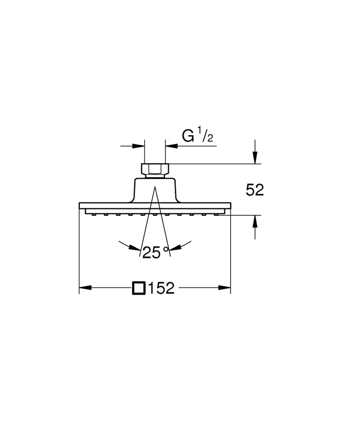 Grohe BauEdge Ankastre Banyo Batarya Set 7 prç. Kare Tepe Duşlu