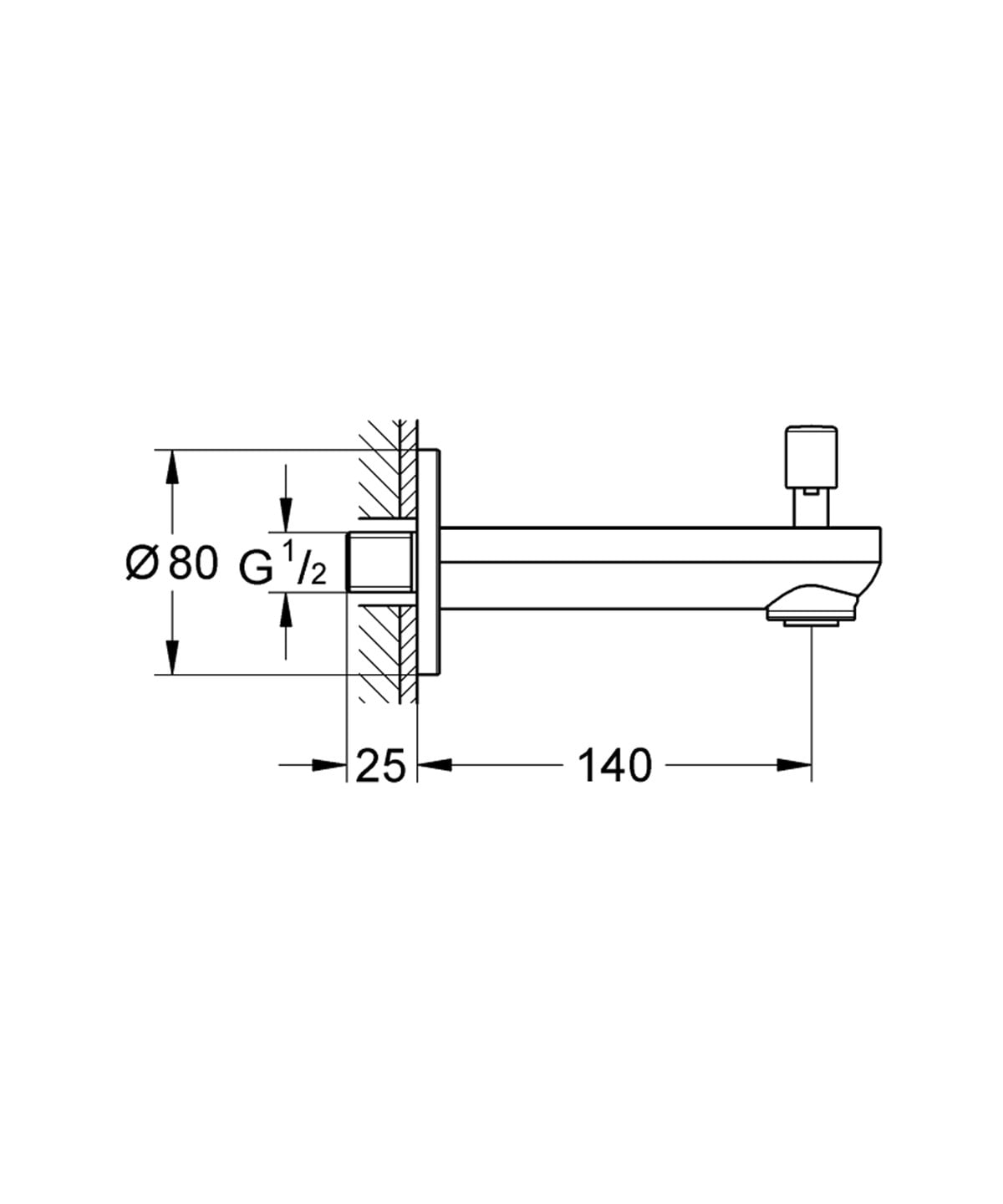 Grohe BauEdge Ankastre Banyo Batarya Set 7 prç. Yuvarlak Tepe Duşlu