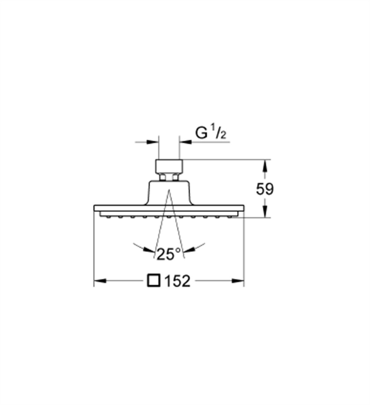 Grohe Euphoria Cube Tepe Duşu 1 Akışlı 15x15 cm