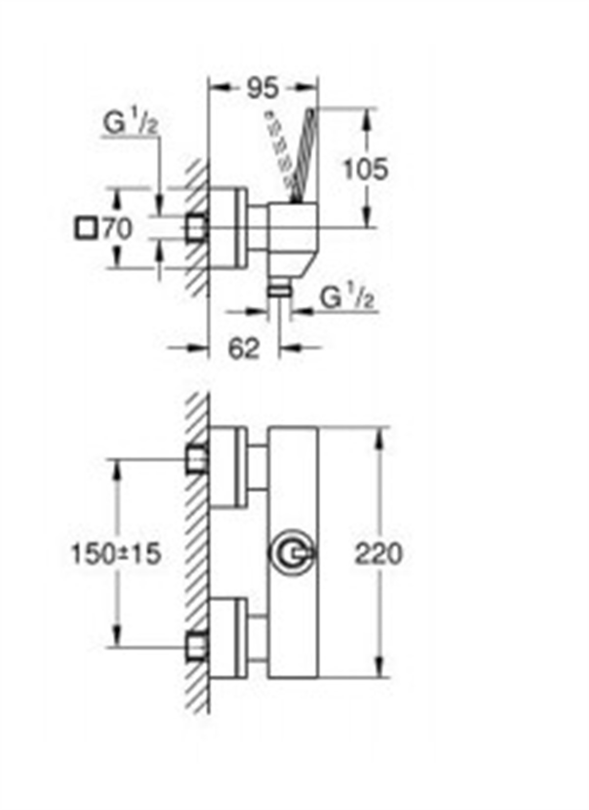 Grohe Eurocube Joy Tek kumandalı duş bataryası