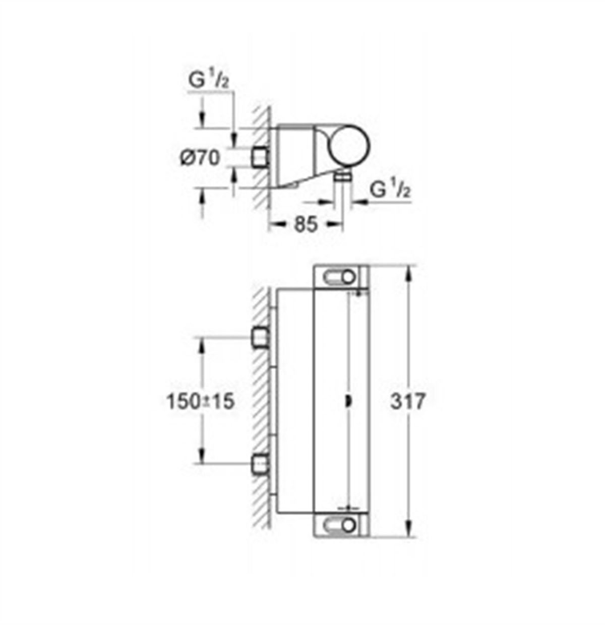 Grohe Grohtherm 2000 Termostatik duş bataryası
