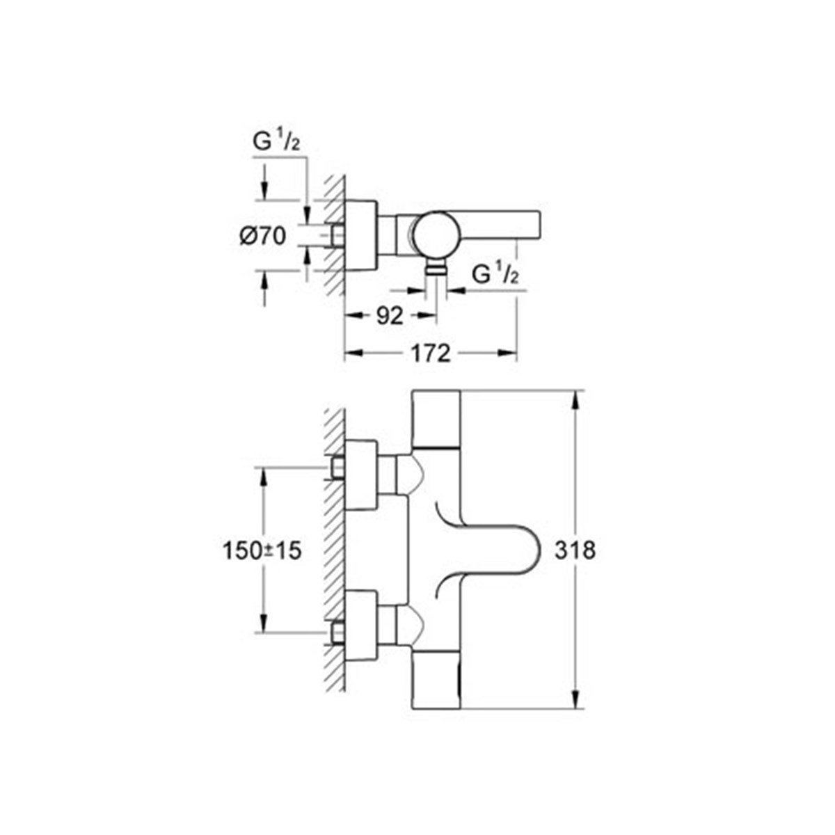 Grohe Grohtherm 3000 Cosmopolitan Termostatik Banyo Bataryası