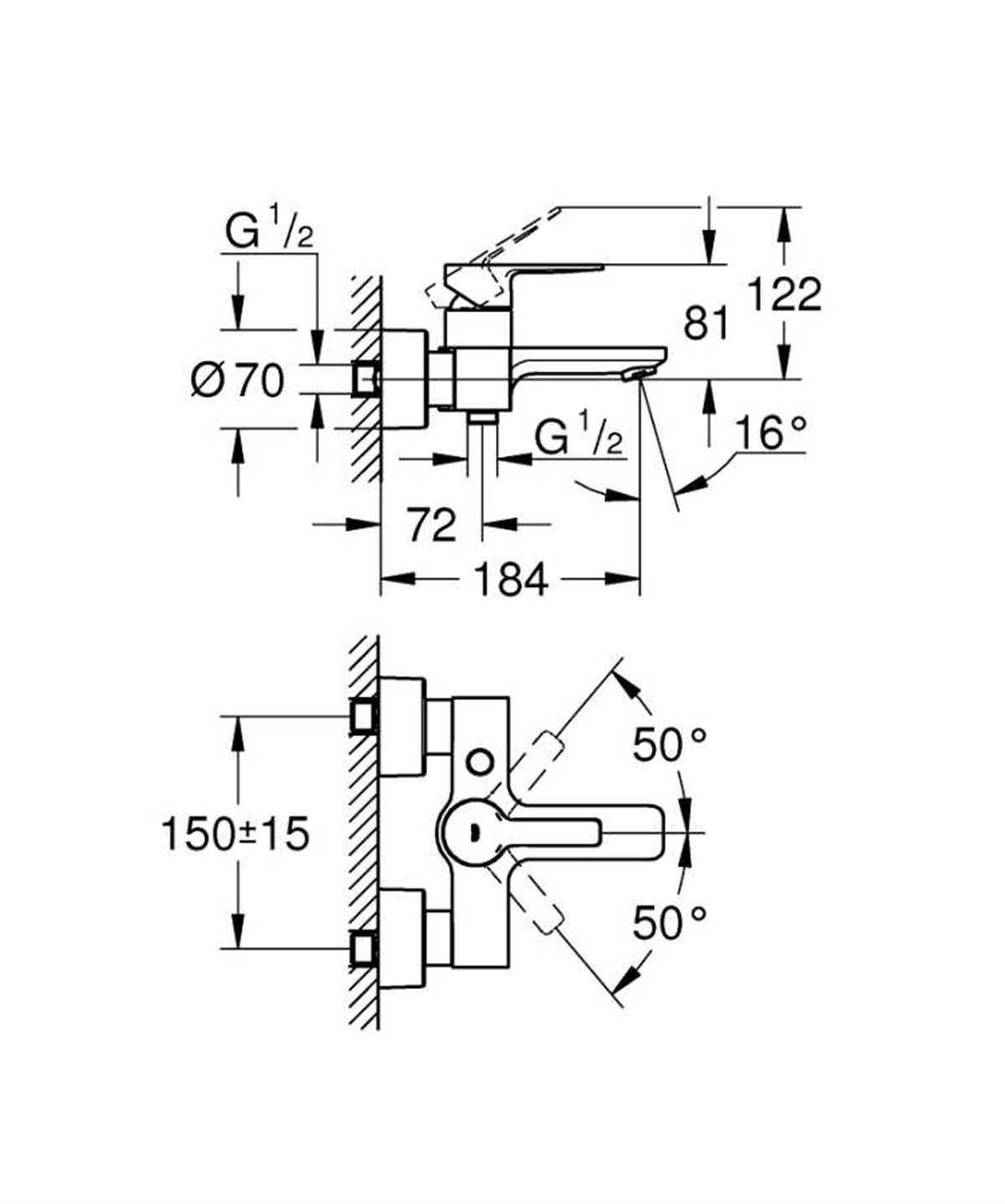 Grohe Lineare New Tek Kumandalı Banyo Bataryası