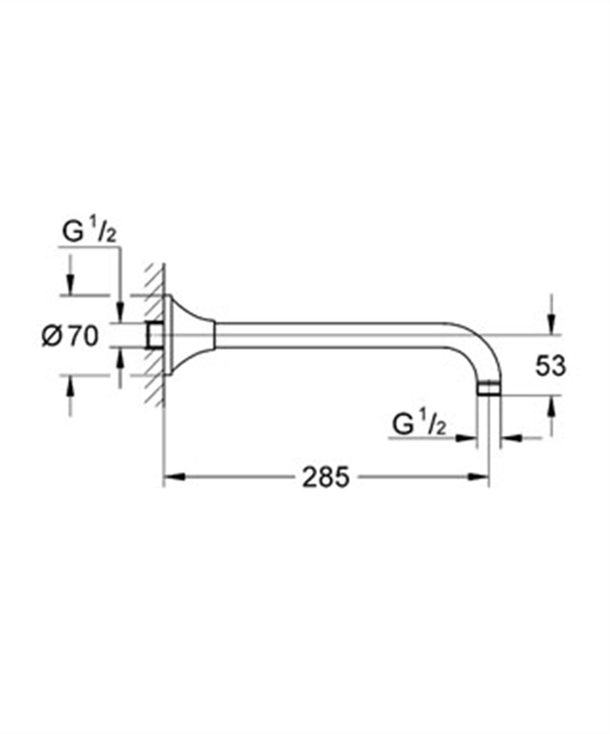 Grohe Rainshower® Grandera™ Tepe Duşu Dirseği 285 mm