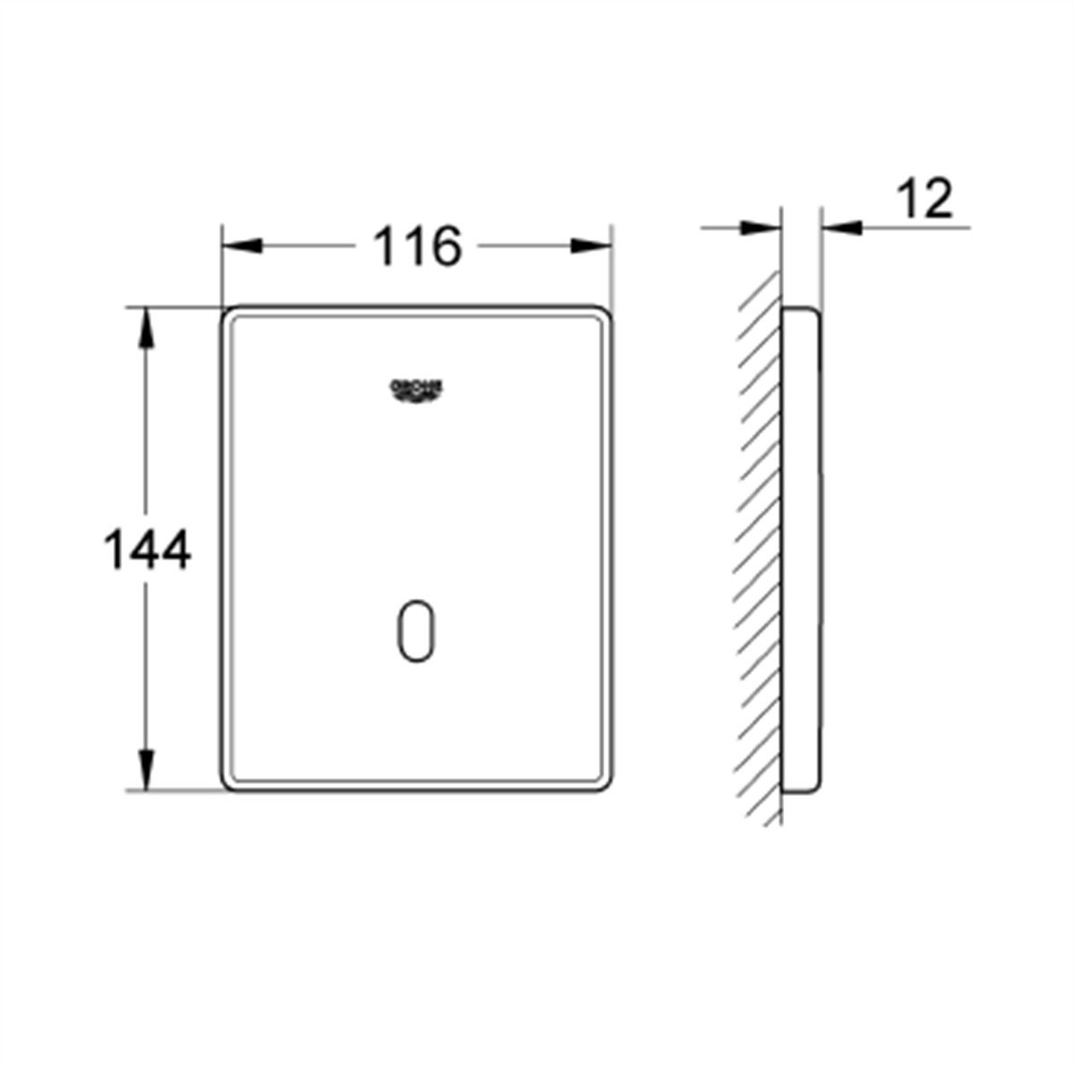 Grohe Tectron Skate Fotoselli Ankastre Pisuar Valfi Kumanda Paneli Elektrikli