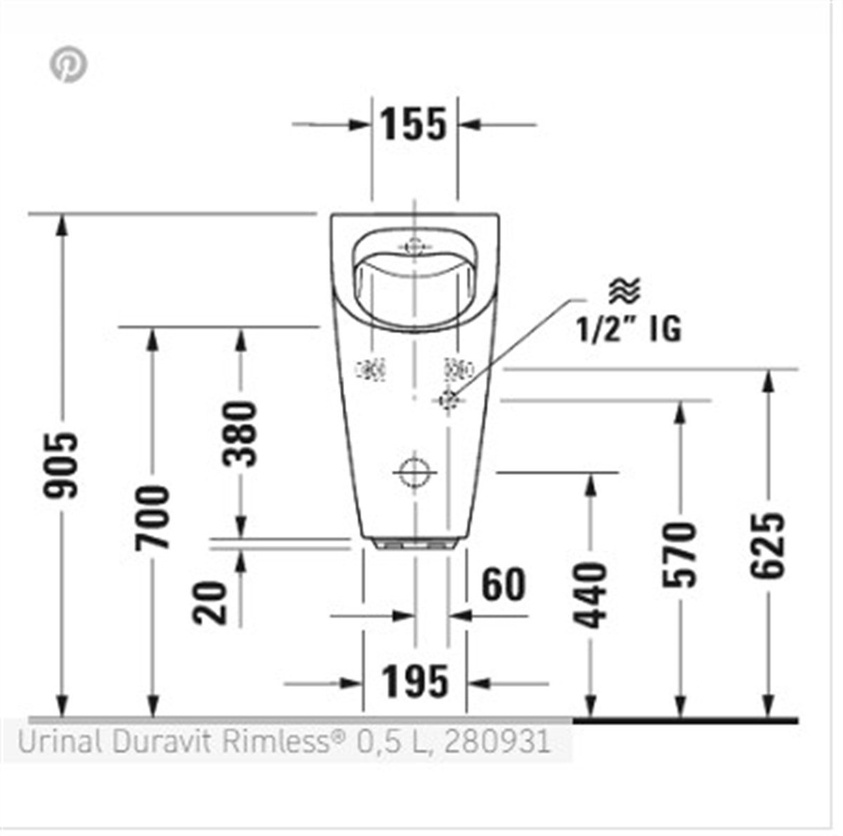 ME by Starck Urinal Duravit Rimless