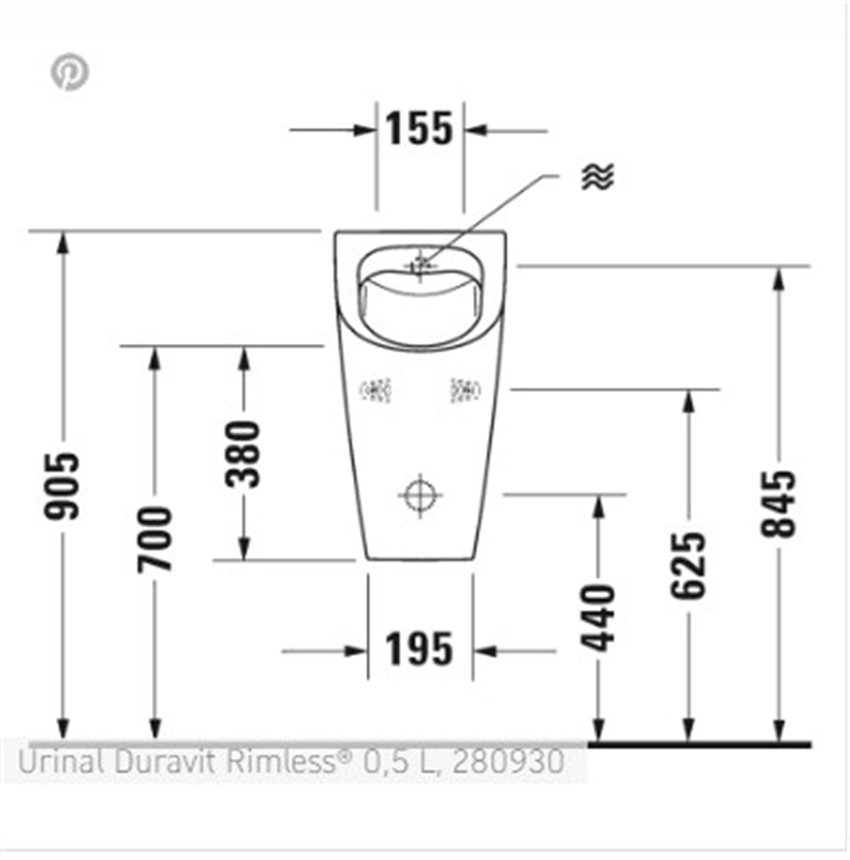 ME by Starck Urinal Duravit Rimless