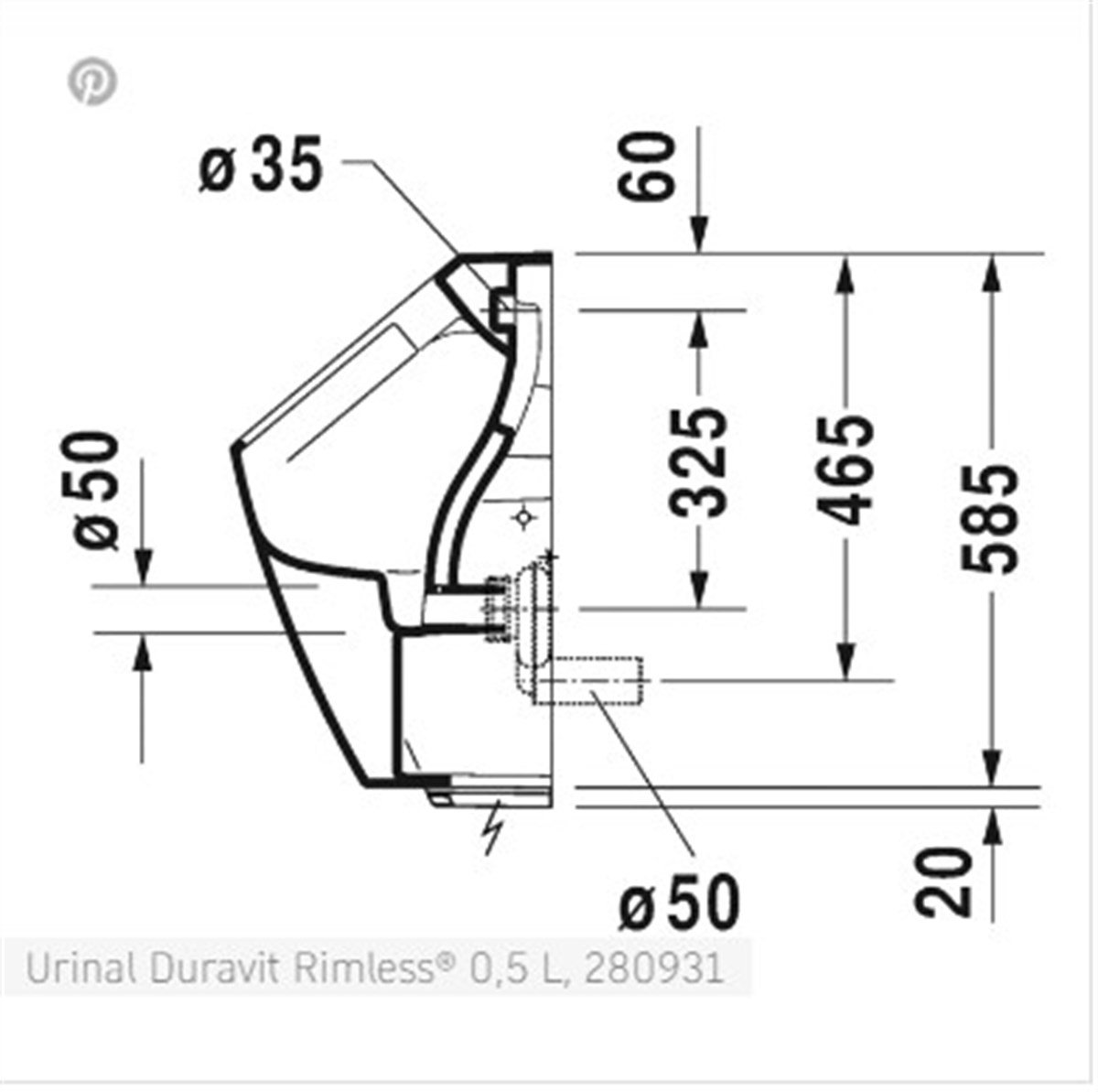 ME by Starck Urinal Duravit Rimless
