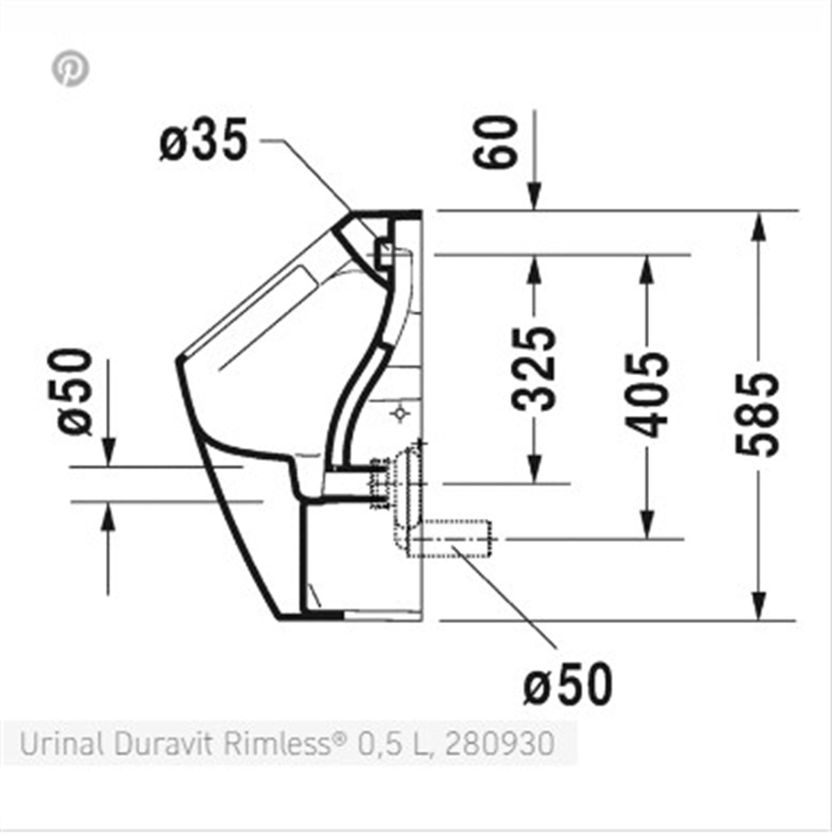 ME by Starck Urinal Duravit Rimless