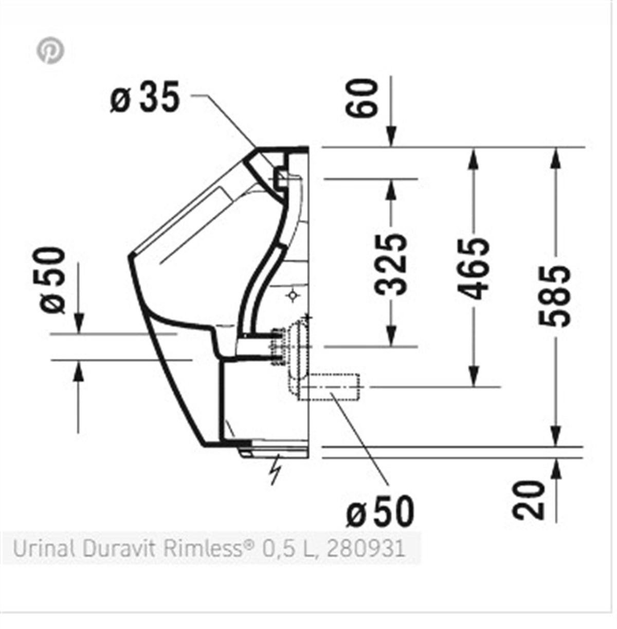 ME by Starck Urinal Duravit Rimless Pilli Pisuar
