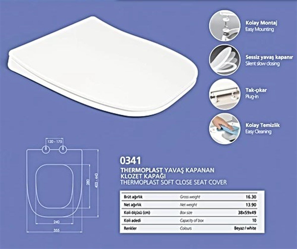 Nkp Fiesta Thermoplast Klozet Kapağı Yavaş Kapanır