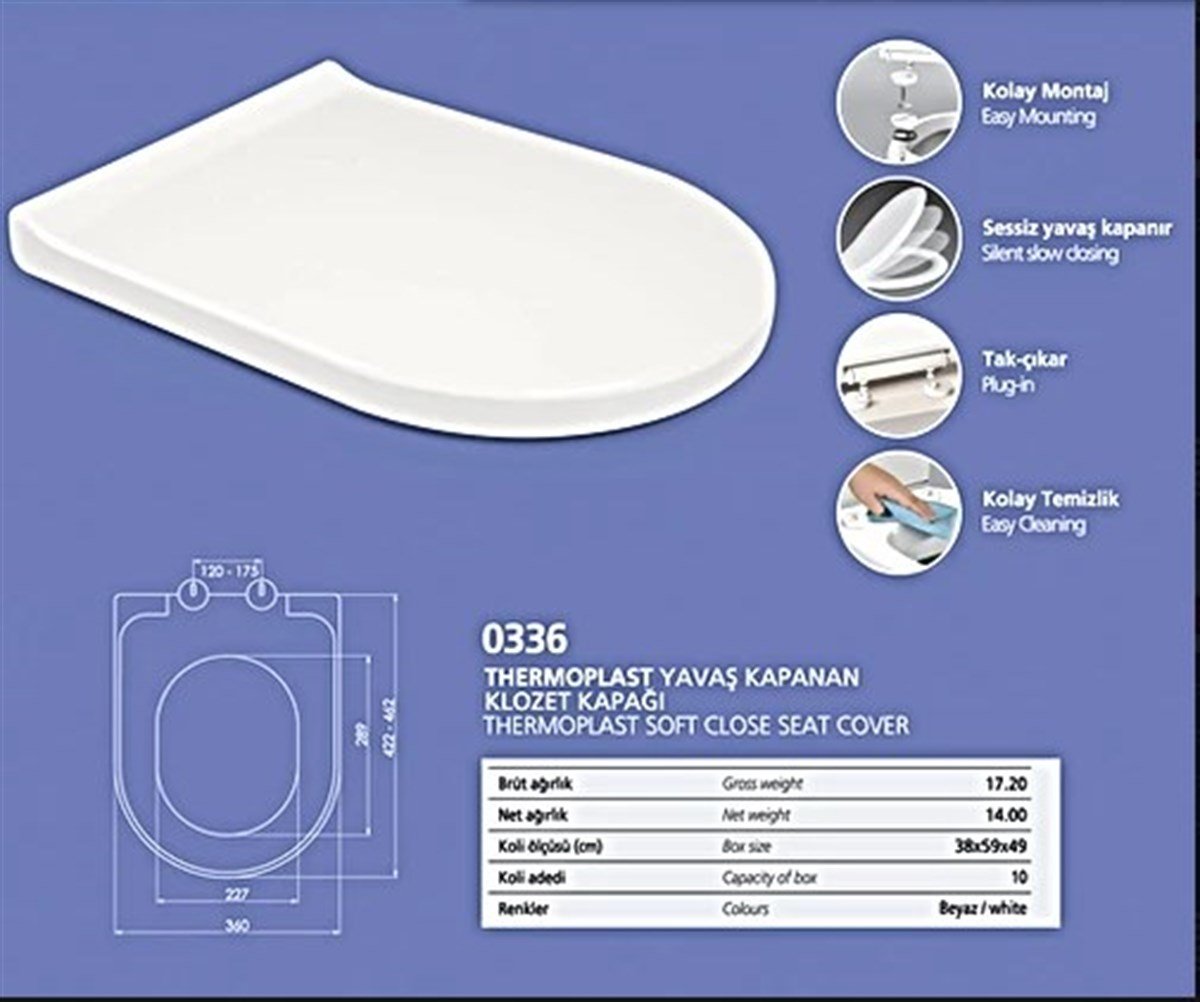 Nkp İnci Thermoplast Klozet Kapağı Yavaş Kapanır