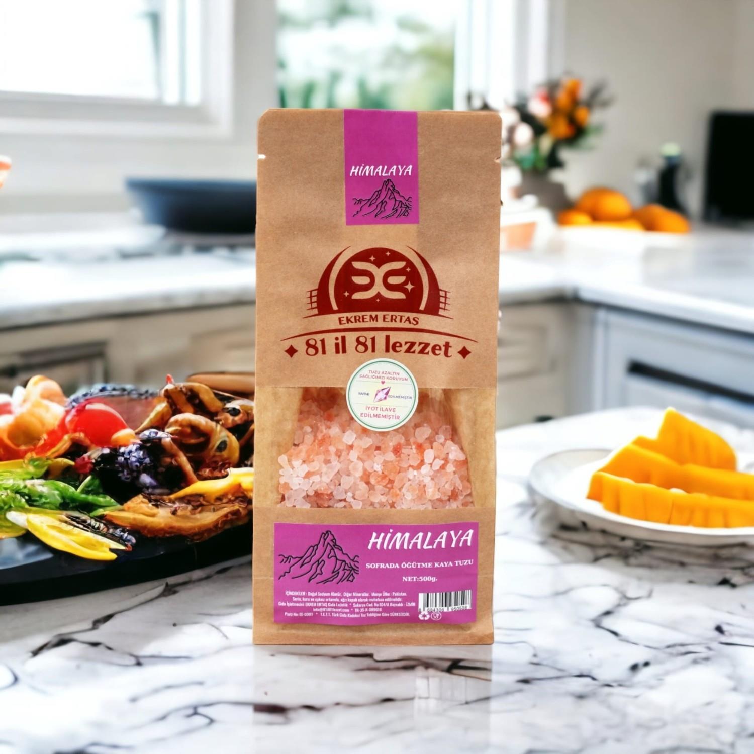81 İl 81 Lezzet Himalaya Sofrada Öğütme Kaya Tuzu Pembe 500 G