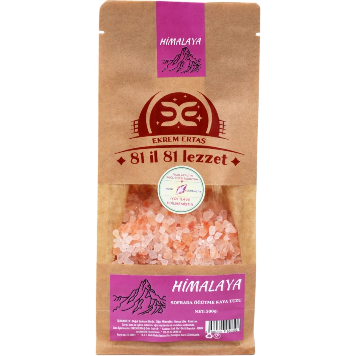 81 İl 81 Lezzet Himalaya Sofrada Öğütme Kaya Tuzu Pembe 500 G