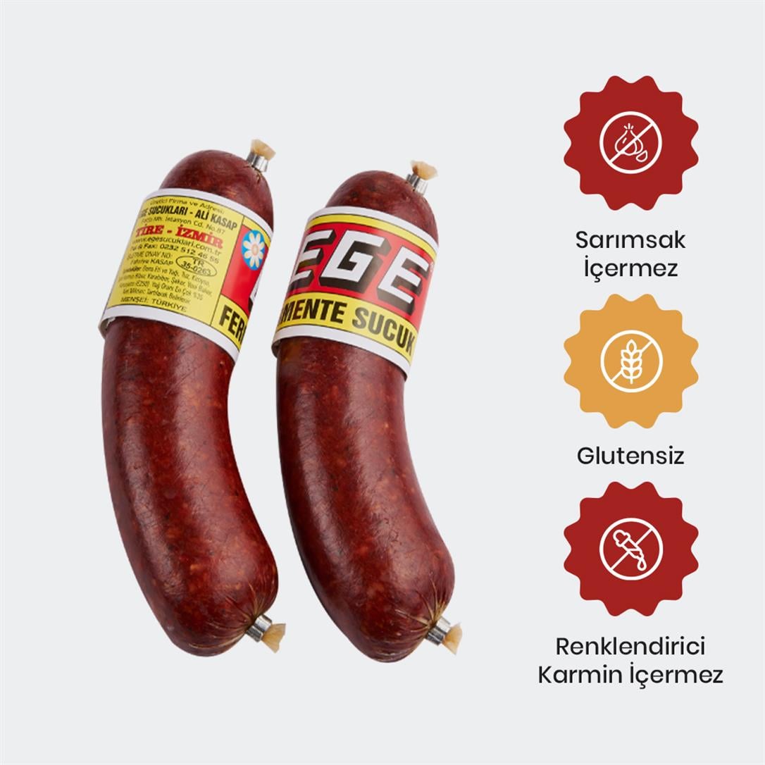 Ali Kasap Tire Ege % 100 Dana Fermente Sucuk 250-300 Gr
