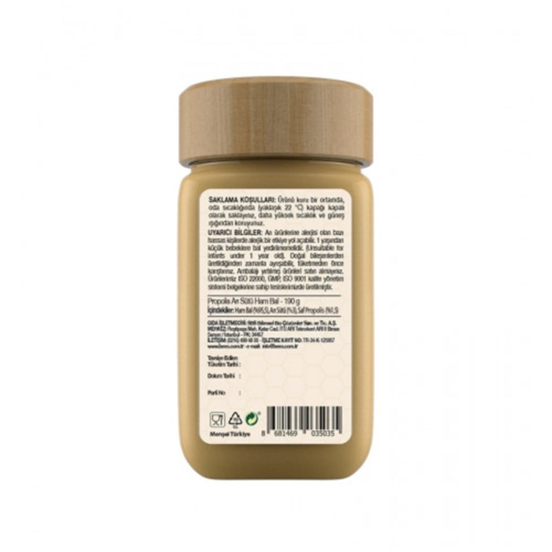 Beeo Propolis Arı Sütü Ham Bal Yetişkinler İçin 190 Gr