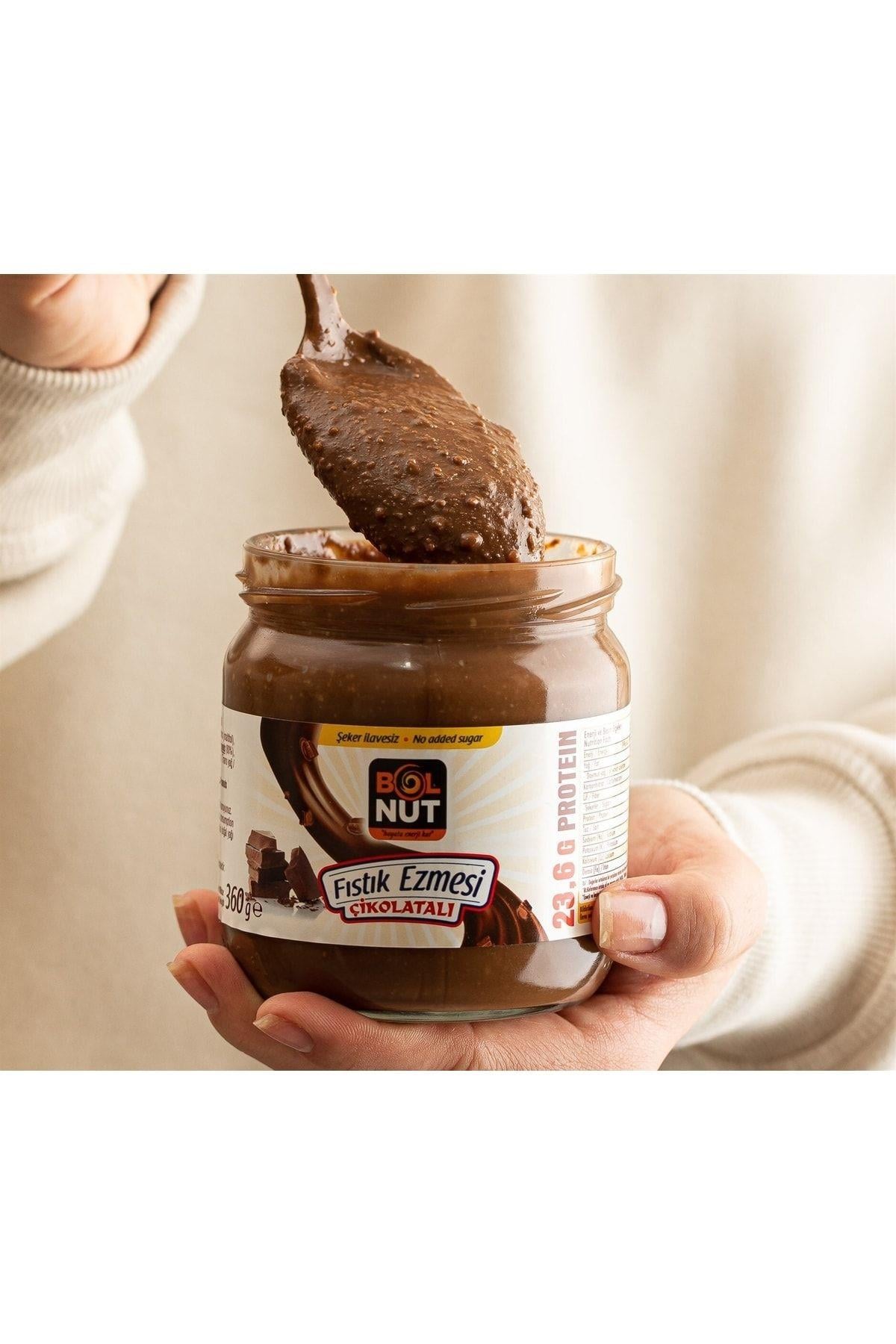 Bolnut Bitter Çikolatalı Şekersiz Fıstık Ezmesi 360 G