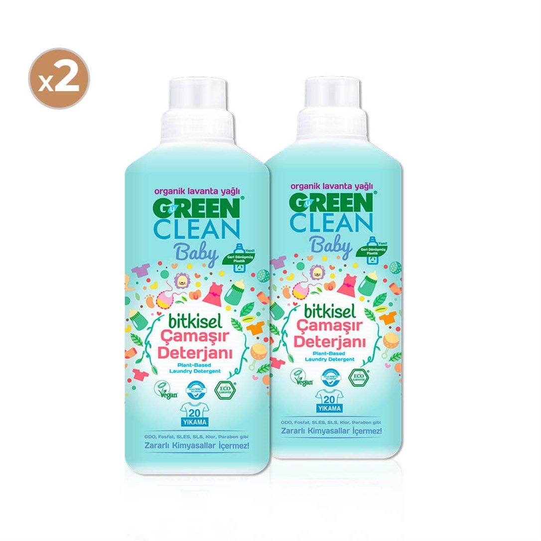Green Clean Baby Bitkisel Çamaşır Deterjanı 1000 ml (2'li Paket)