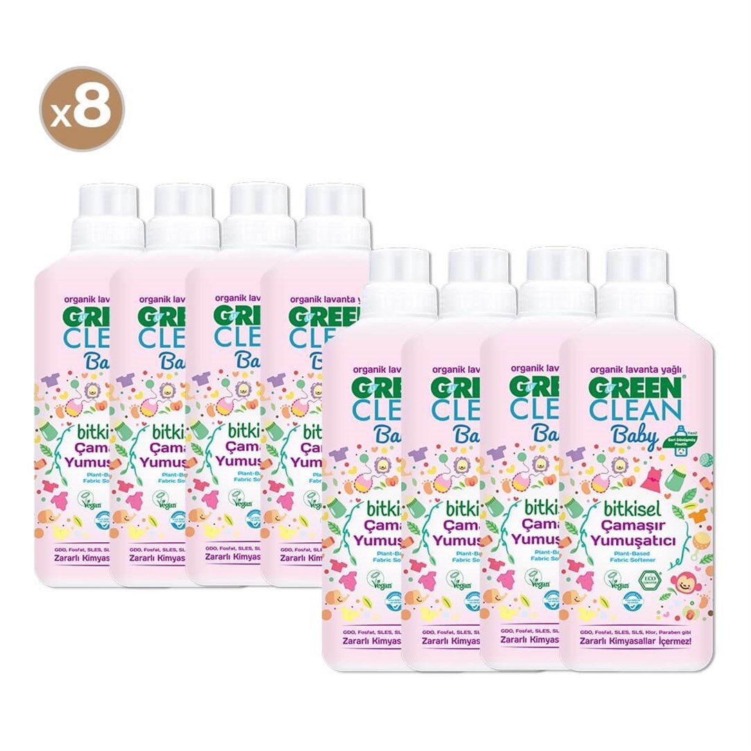 Green Clean Baby Bitkisel Yumuşatıcı 1000 Ml (8'li Paket)