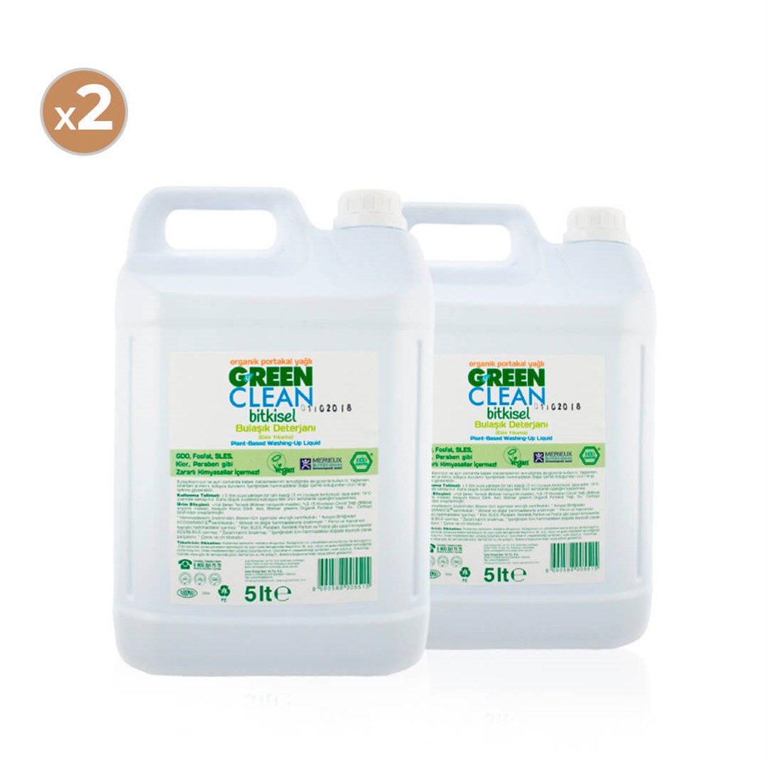 Green Clean Bitkisel Bulaşık Deterjanı 5 lt (2'li Paket)