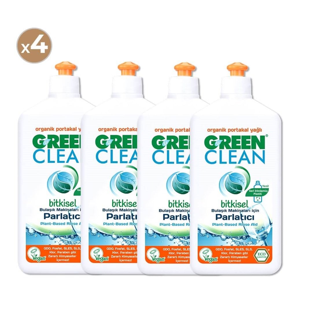 Green Clean Bitkisel Bulaşık Makinesi Parlatıcı 500 ml (4'lü Paket)