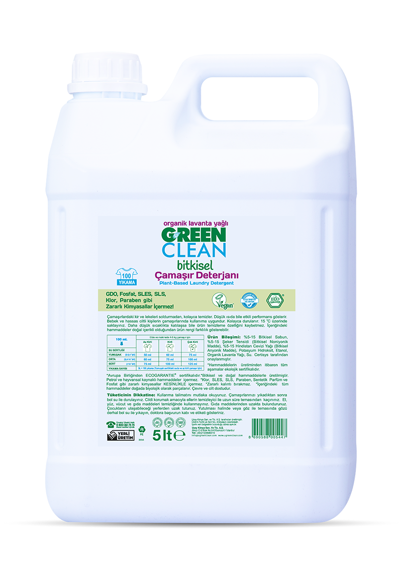 Green Clean Bitkisel Çamaşır Deterjanı 5 Lt