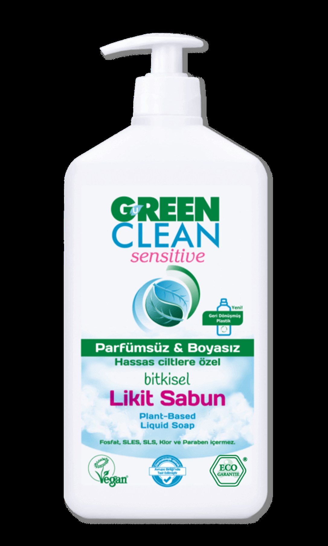 Green Clean Bitkisel Likit Sabun Parfümsüz Ve Boyasız 500 Ml