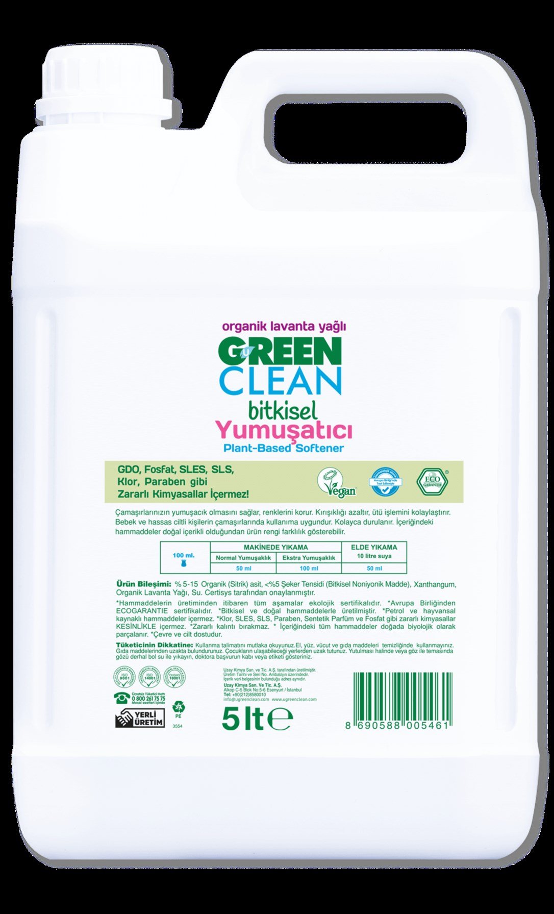 Green Clean Bitkisel Yumuşatıcı 5 Lt