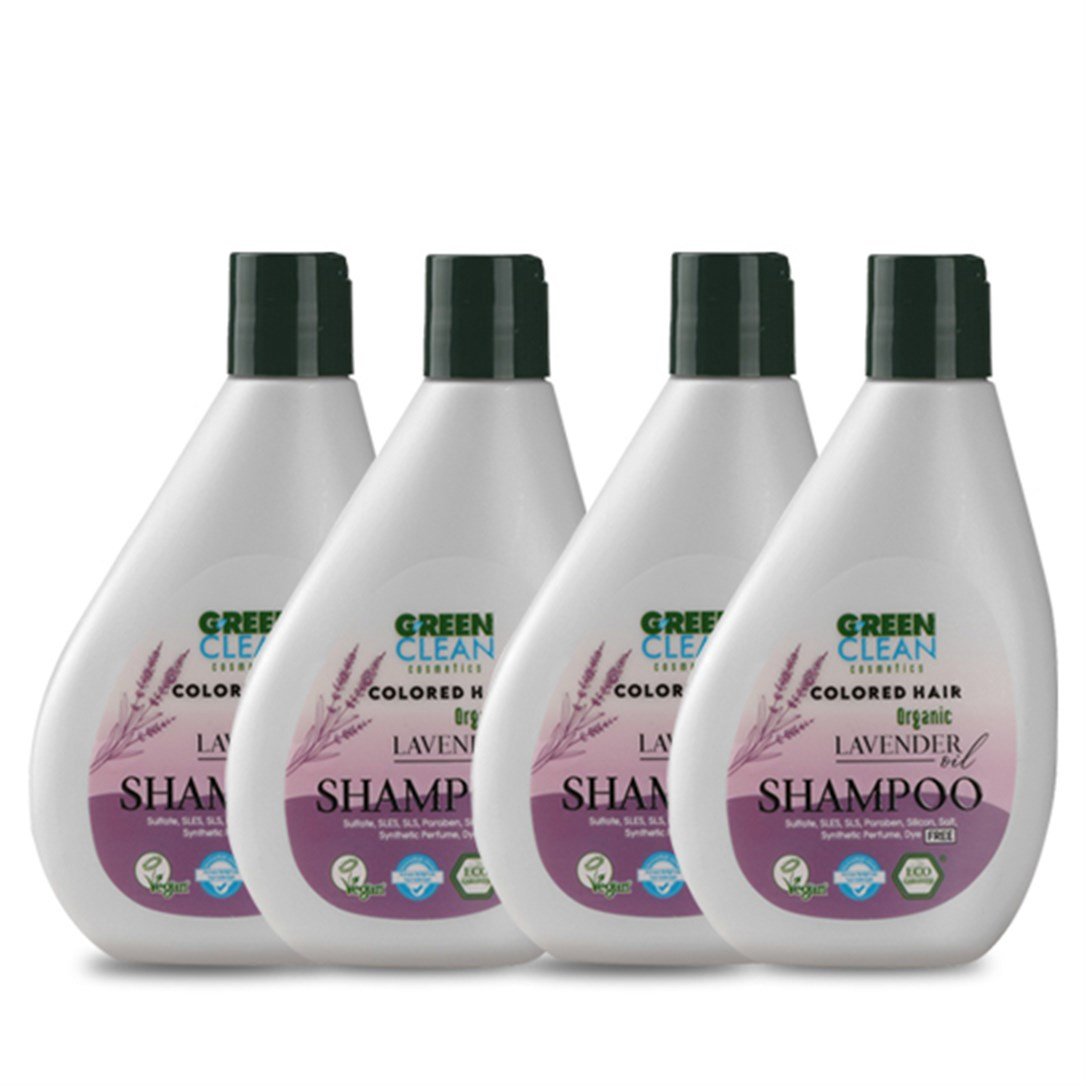 Green Clean Şampuan Seti 4'lü - Boyalı Saçlar - Lavanta 275 ml	
