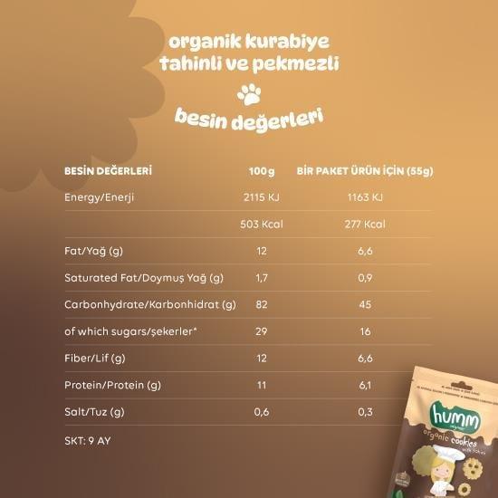 Humm Organik Tahinli ve Pekmezli Kurabiye 55 G