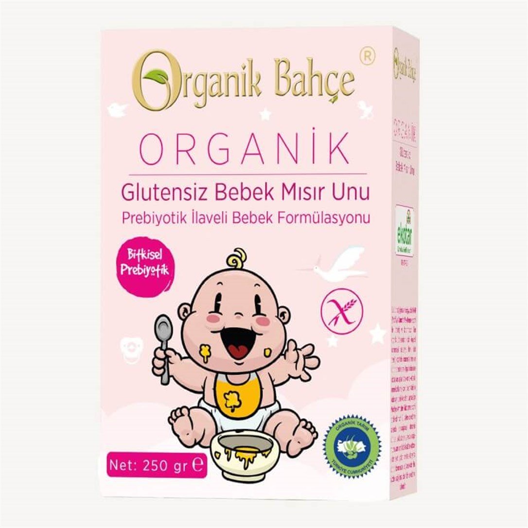 Organik Bahçe Organik Glutensiz Bebek Mısır Unu Prebiyotik İlaveli 250 Gr