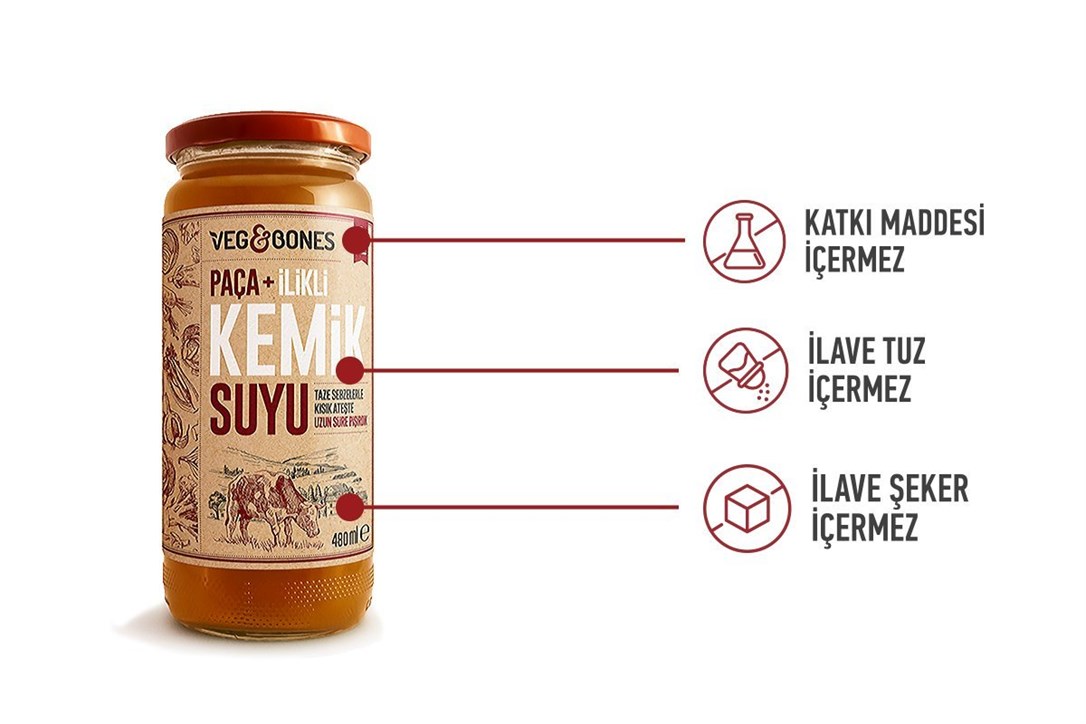 Veg&Bones Paça İlikli Kemik Suyu 480 Ml