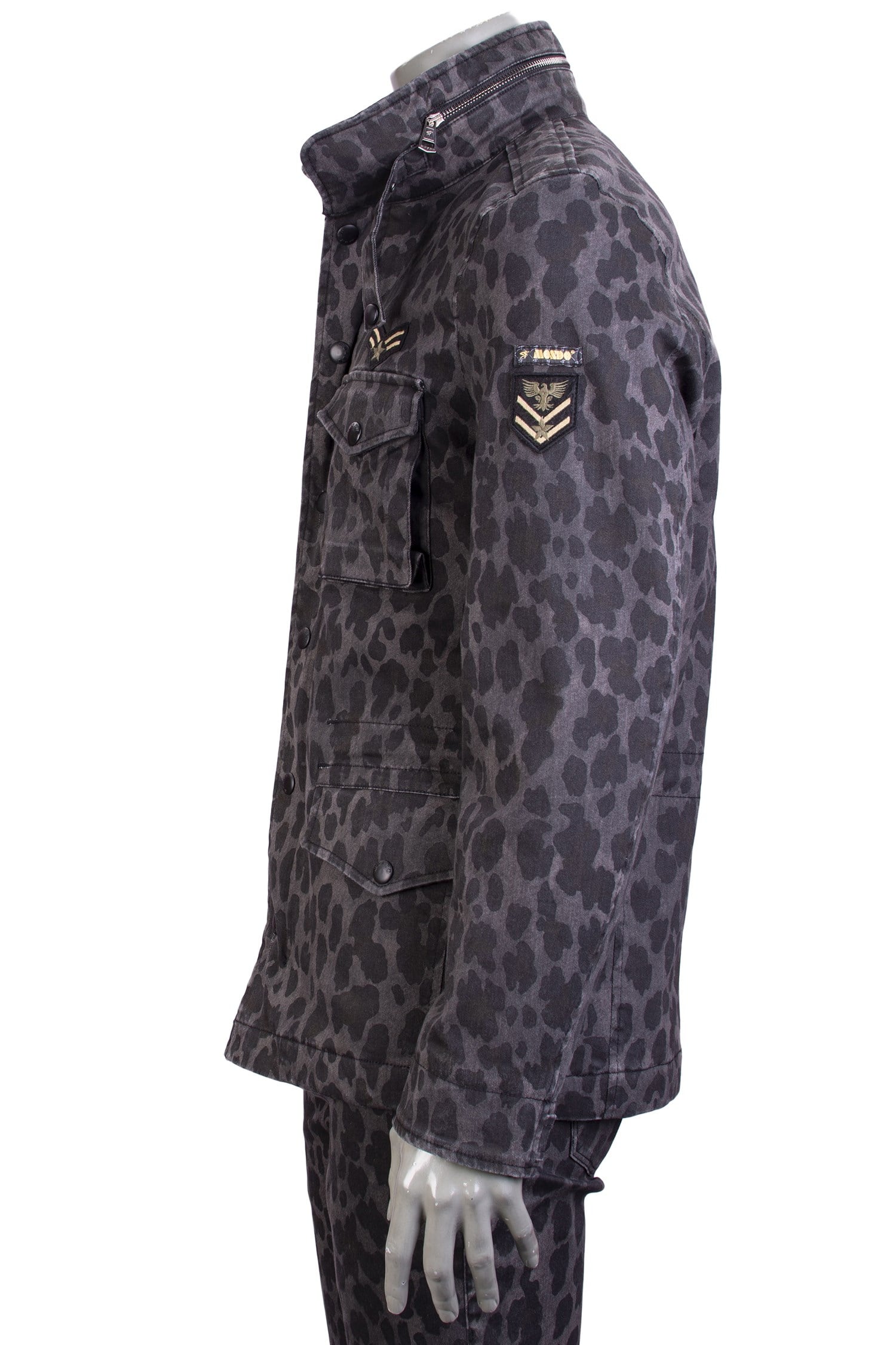 Antrasit Leopar Desenli Ceket