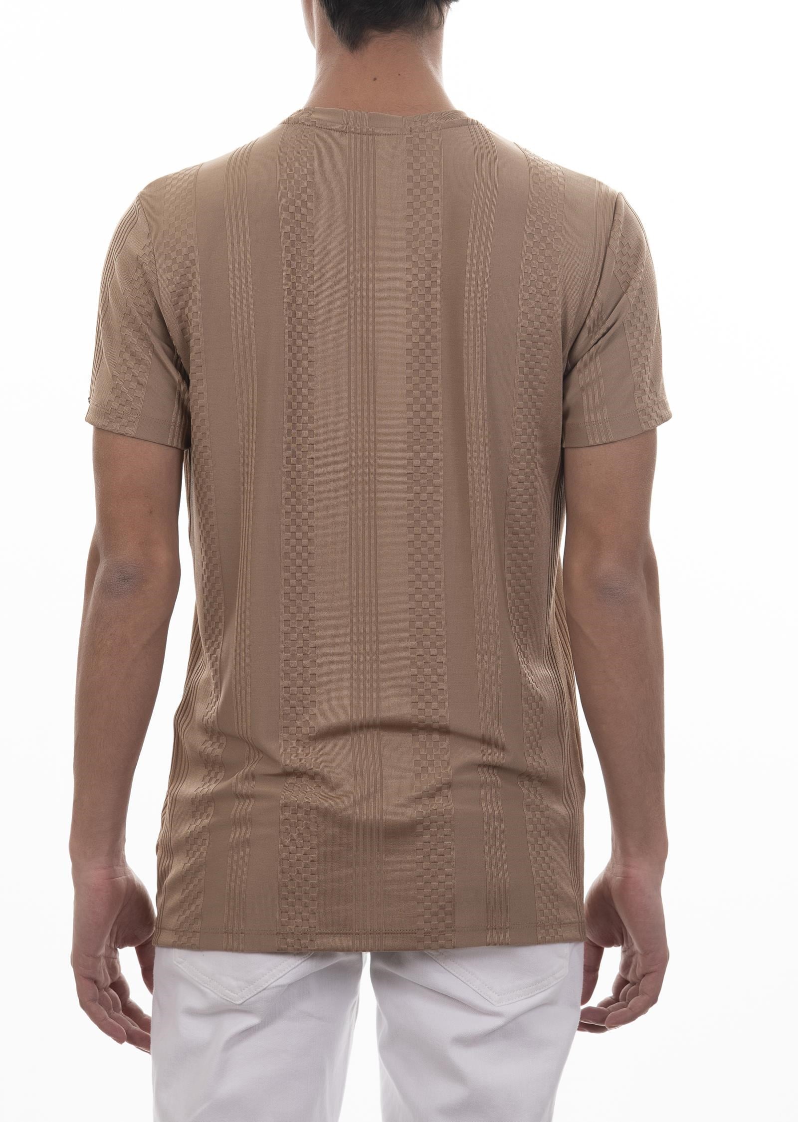 Bej Rengi Ömer V Yaka T-Shirt