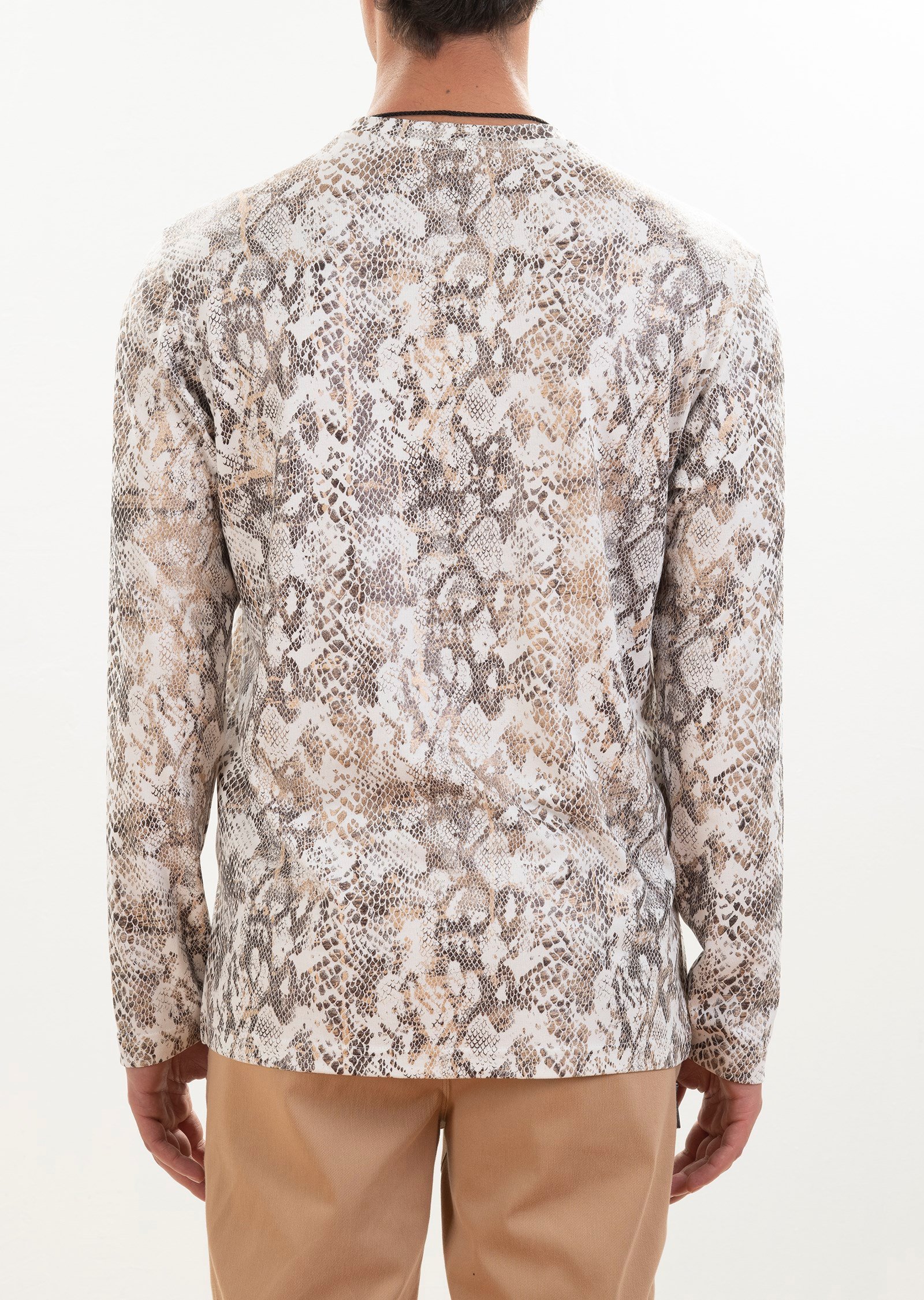 Beyaz Gold Desenli Sweatshirt