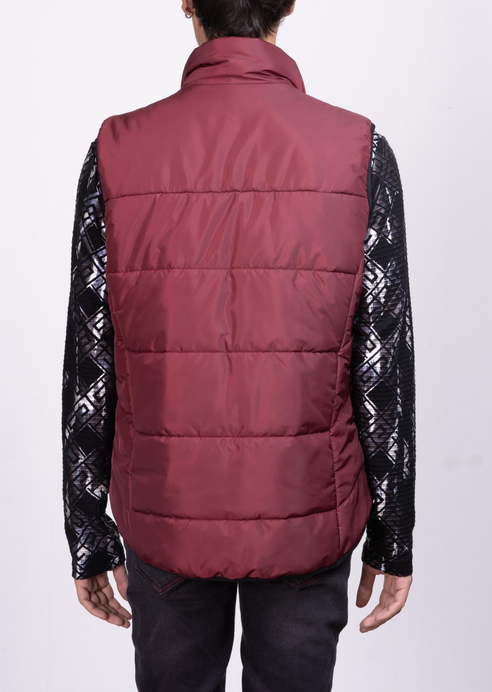 Bordo Logolu Yelek