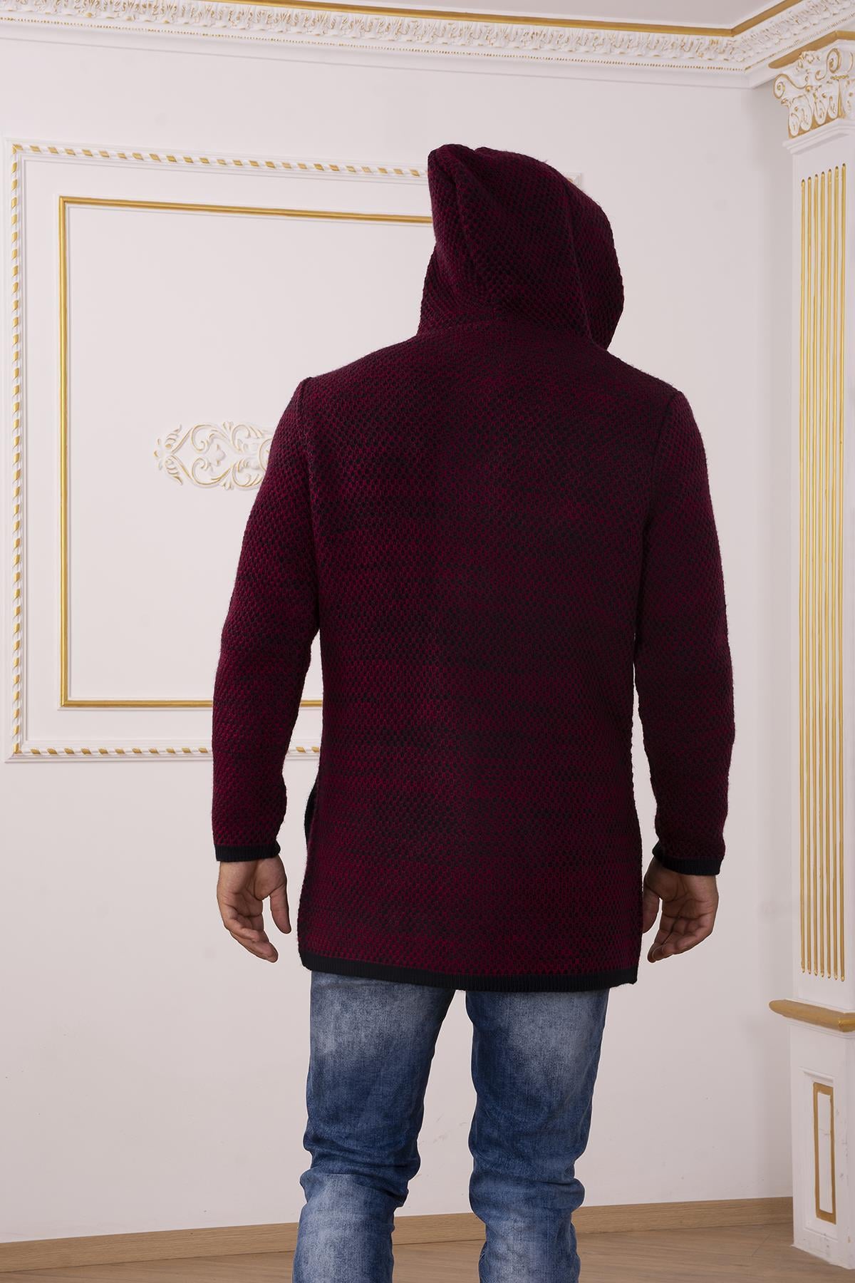 Bordo Örme Hırka