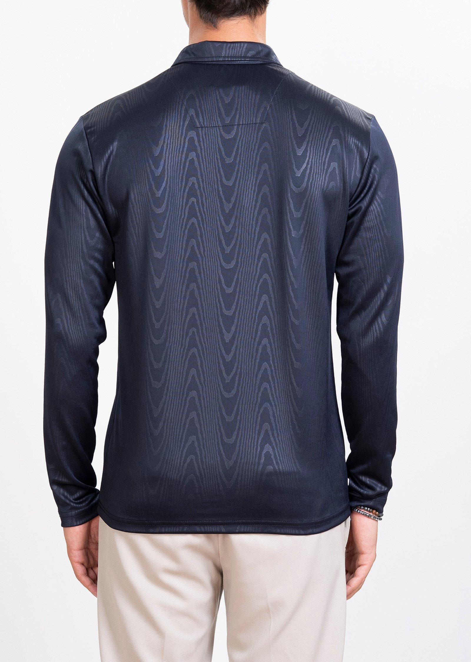 Dokulu Polo Yaka Lacivert Sweatshirt