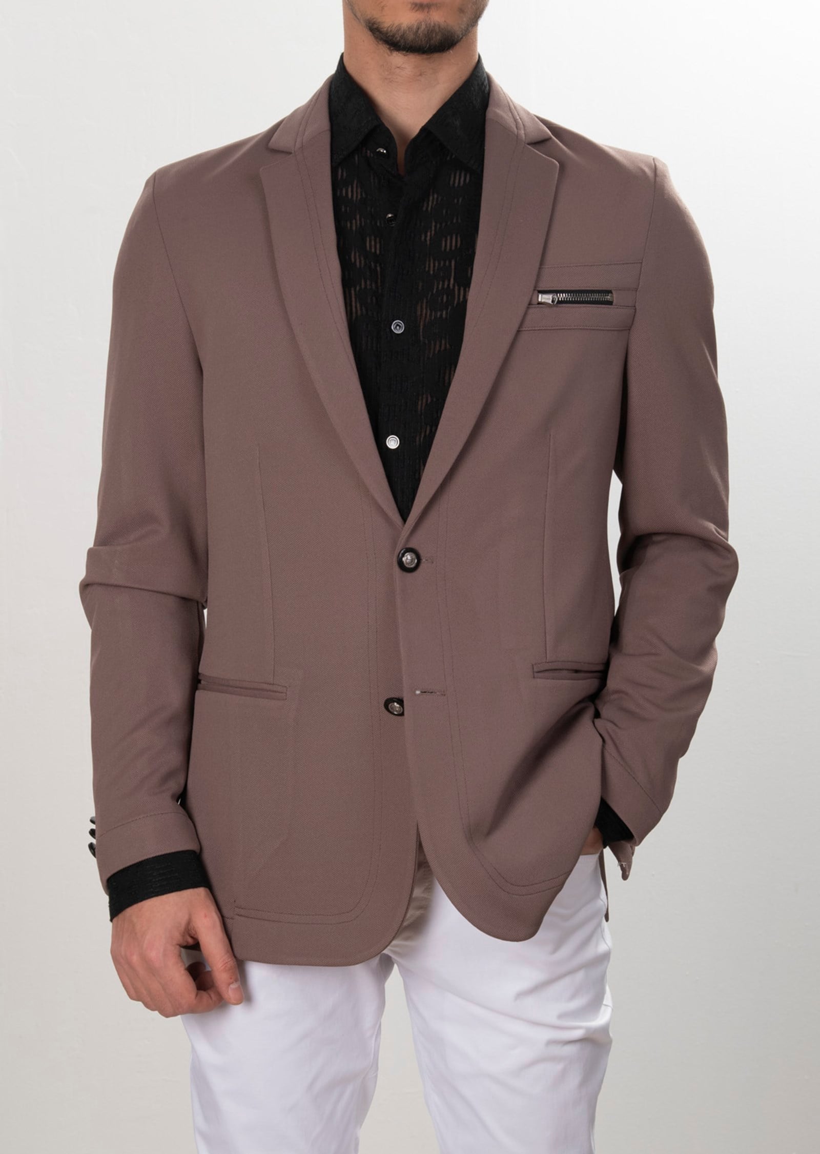 Fermuar Detaylı Blazer Ceket