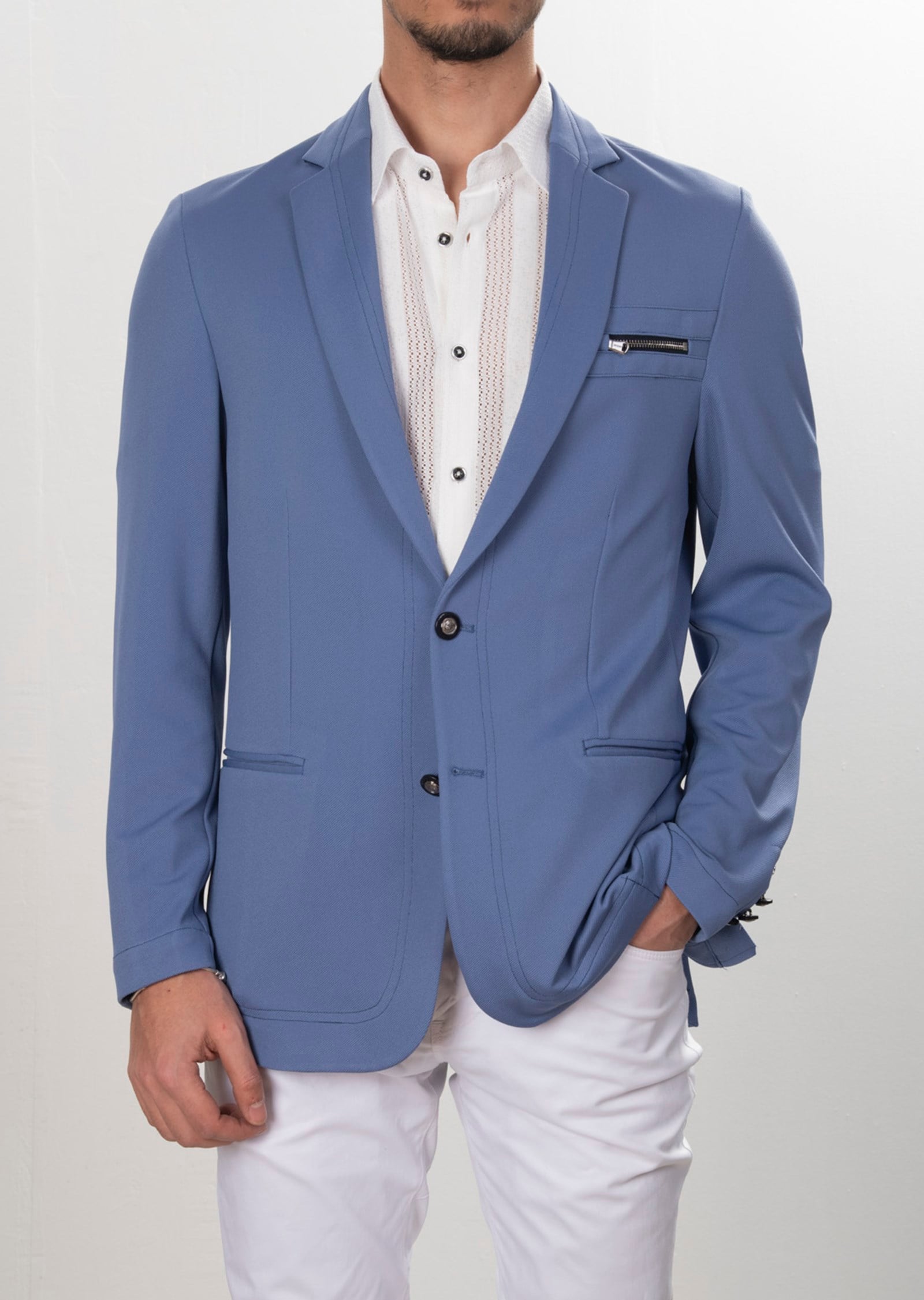 Fermuar Detaylı Blazer Ceket