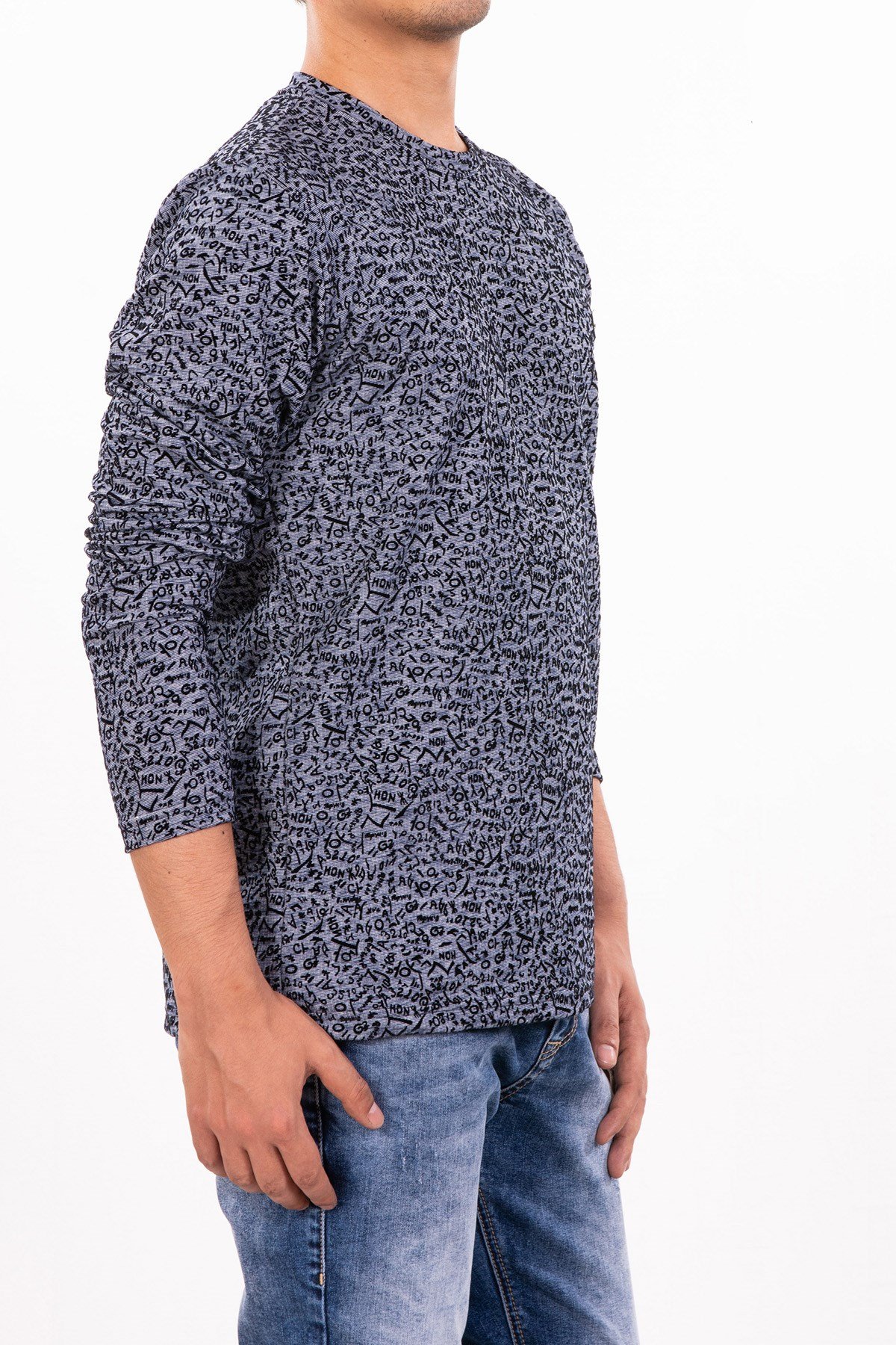 Karma Kabartma Desenli Sweatshirt