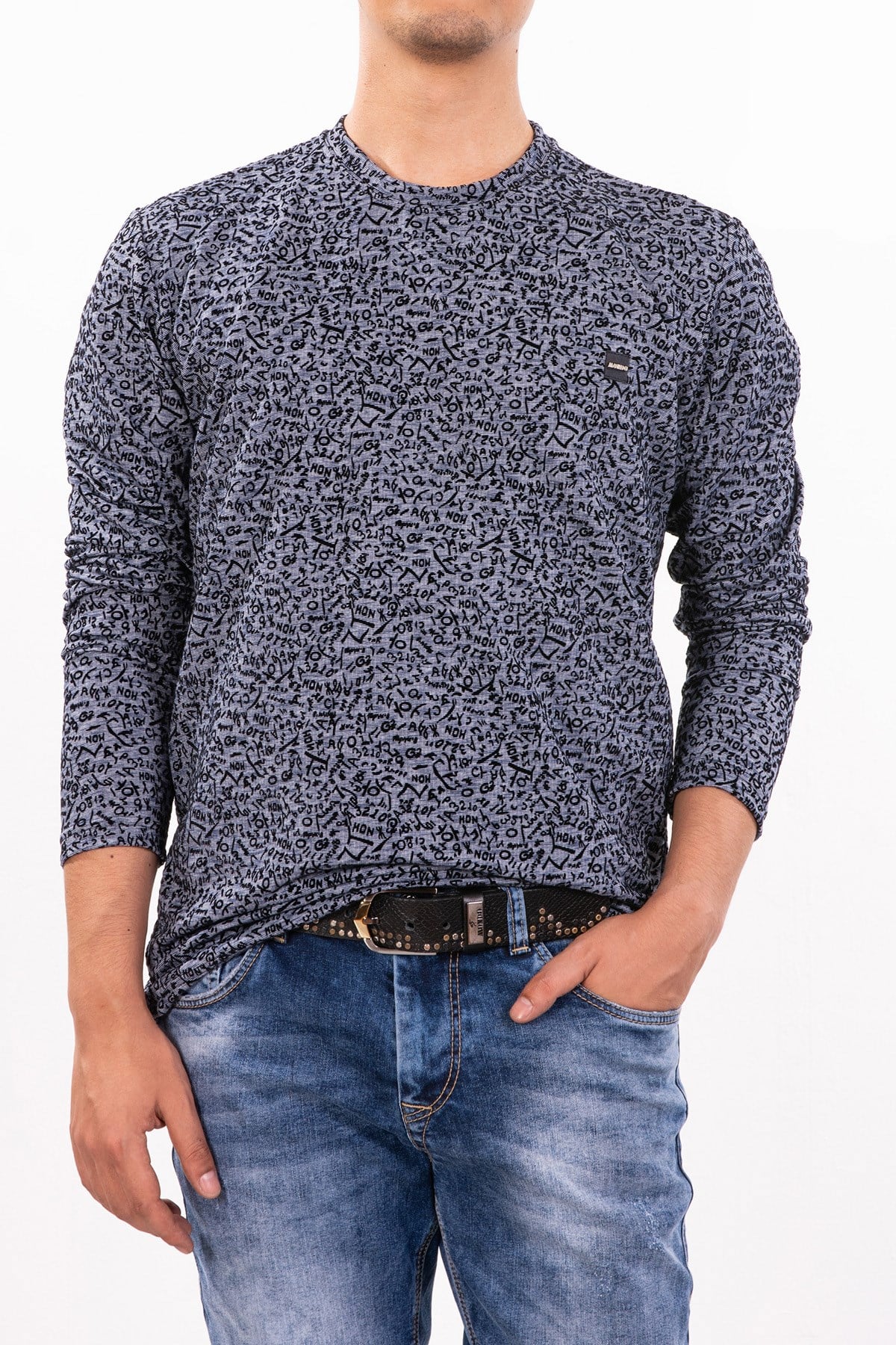 Karma Kabartma Desenli Sweatshirt