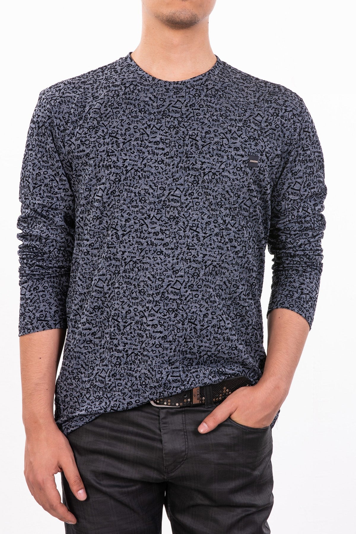 Karma Kabartma Desenli Sweatshirt