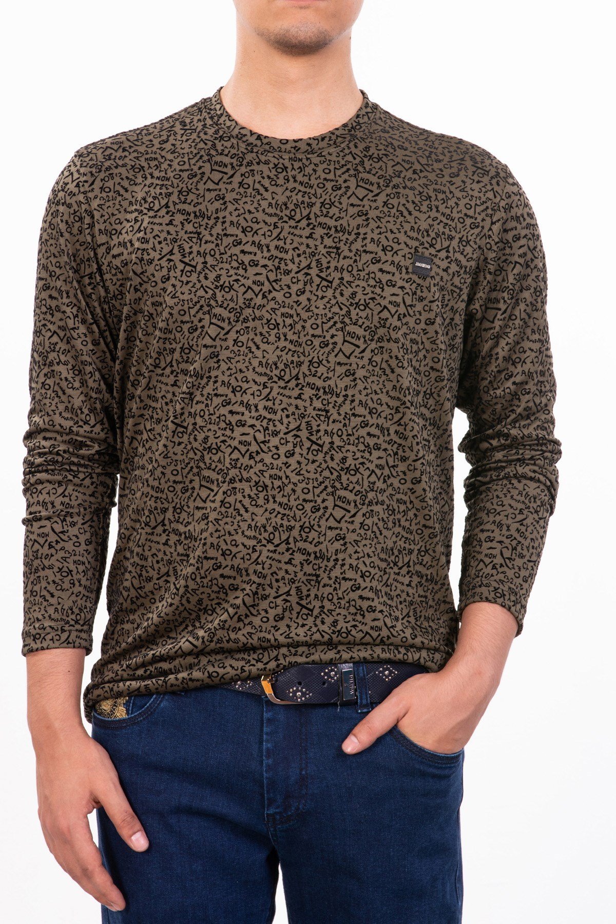 Karma Kabartma Desenli Sweatshirt