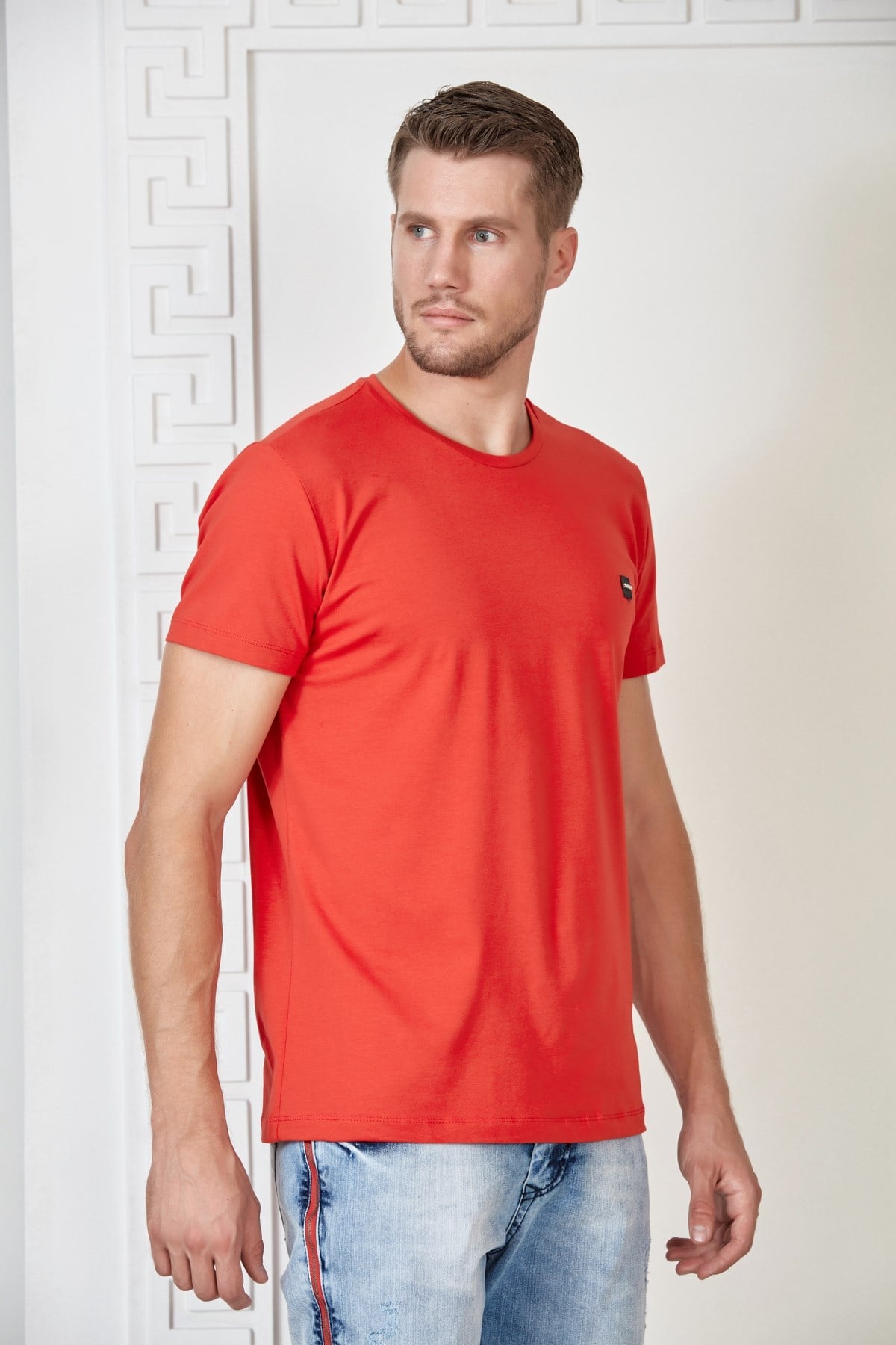 Lacivert Basic Bisiklet Yaka T-Shirt