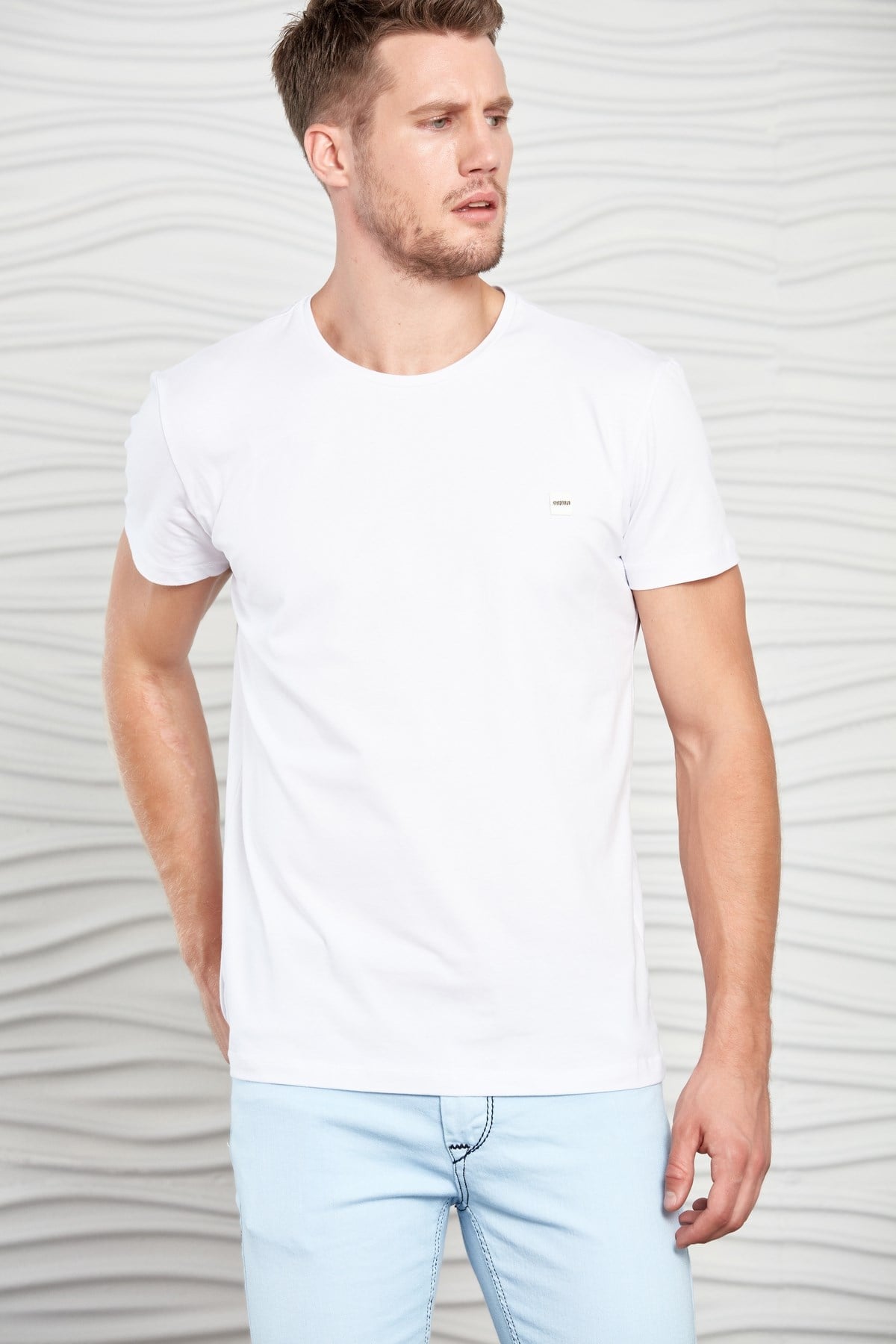 Lacivert Basic Bisiklet Yaka T-Shirt