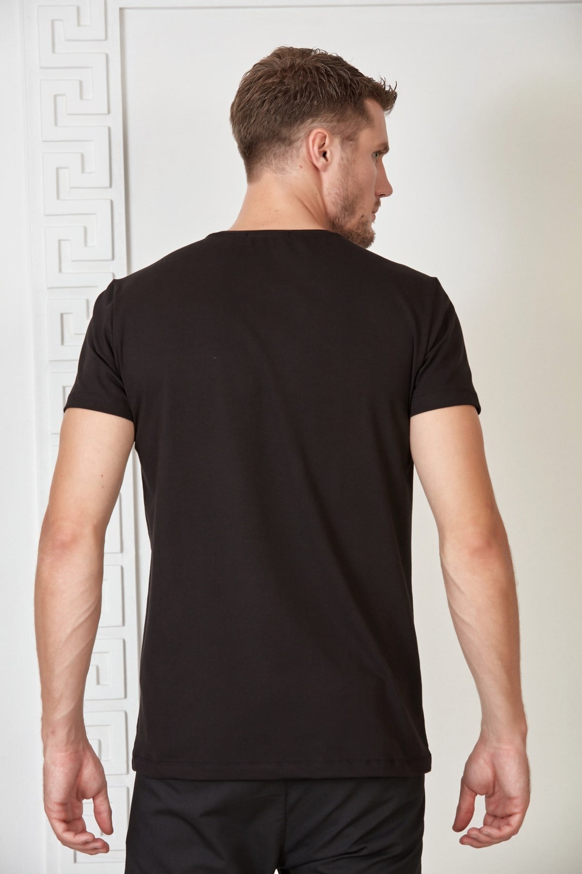 Lacivert Basic Bisiklet Yaka T-Shirt
