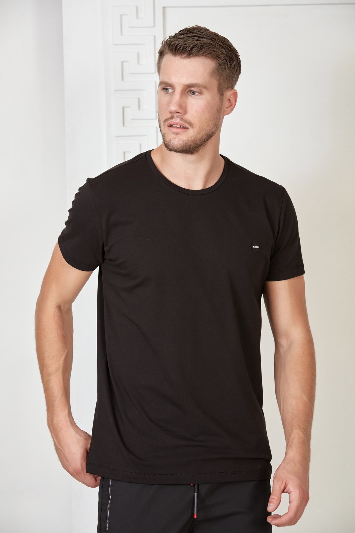 Lacivert Basic Bisiklet Yaka T-Shirt