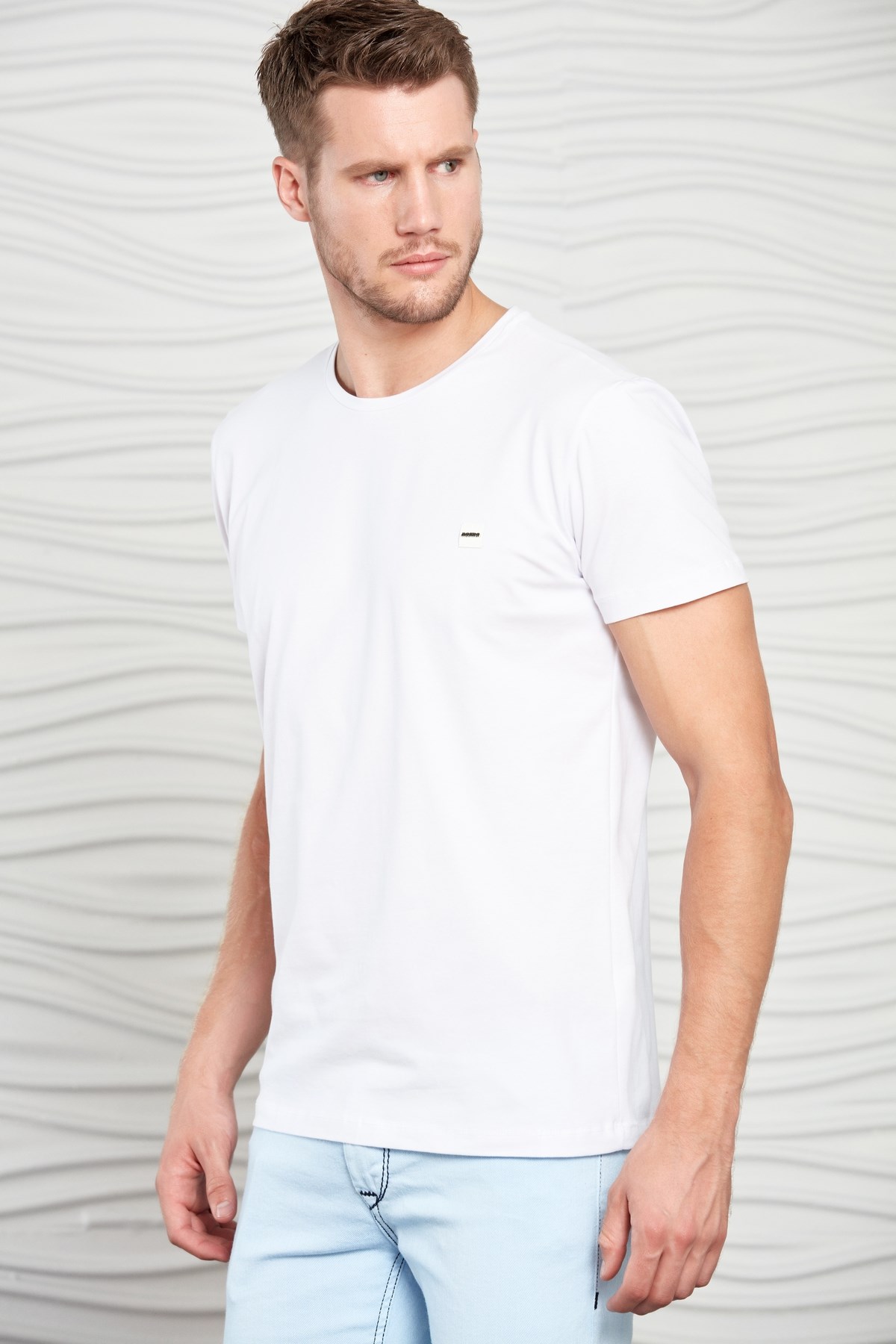 Lacivert Basic Bisiklet Yaka T-Shirt