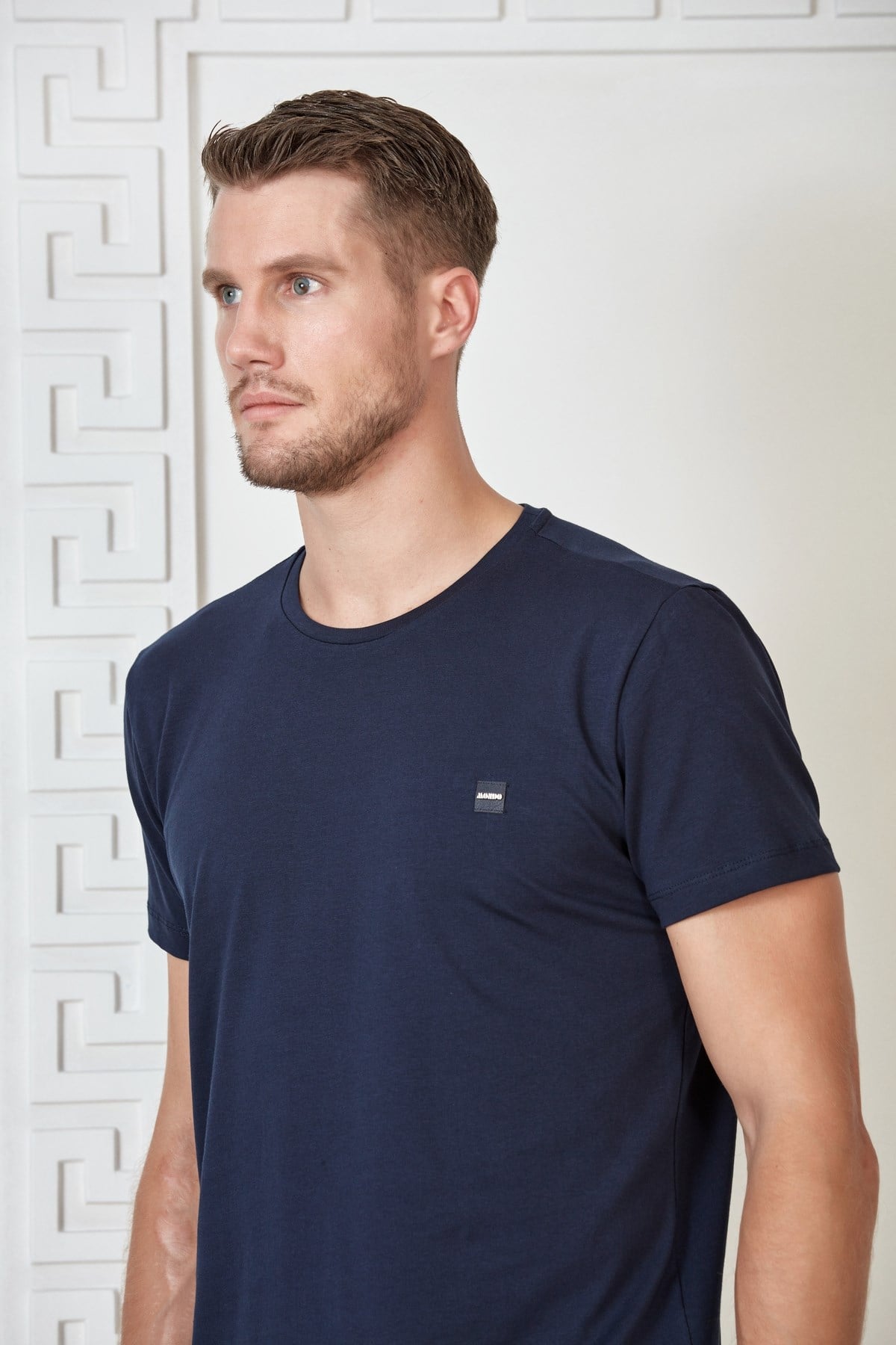 Lacivert Basic Bisiklet Yaka T-Shirt